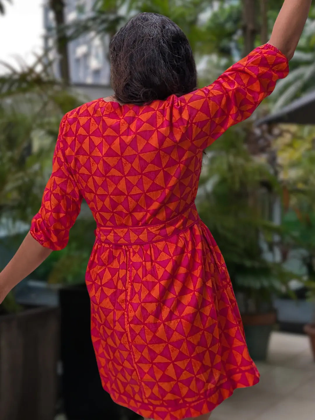 Havana Tango Sorbet Women Short Dress in Cotton Nimbu