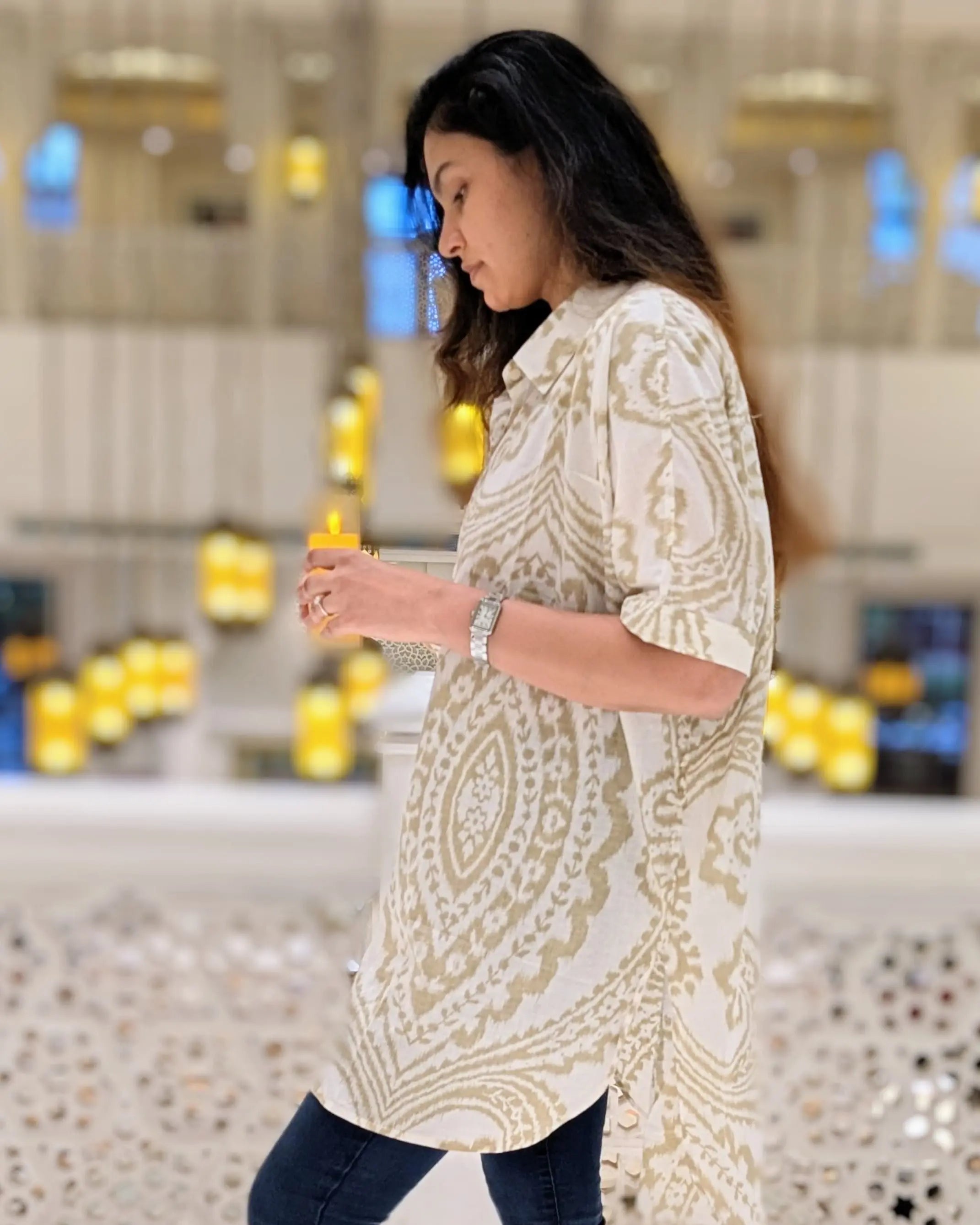 Hi-Lo Cotton Oversize Shirt in White