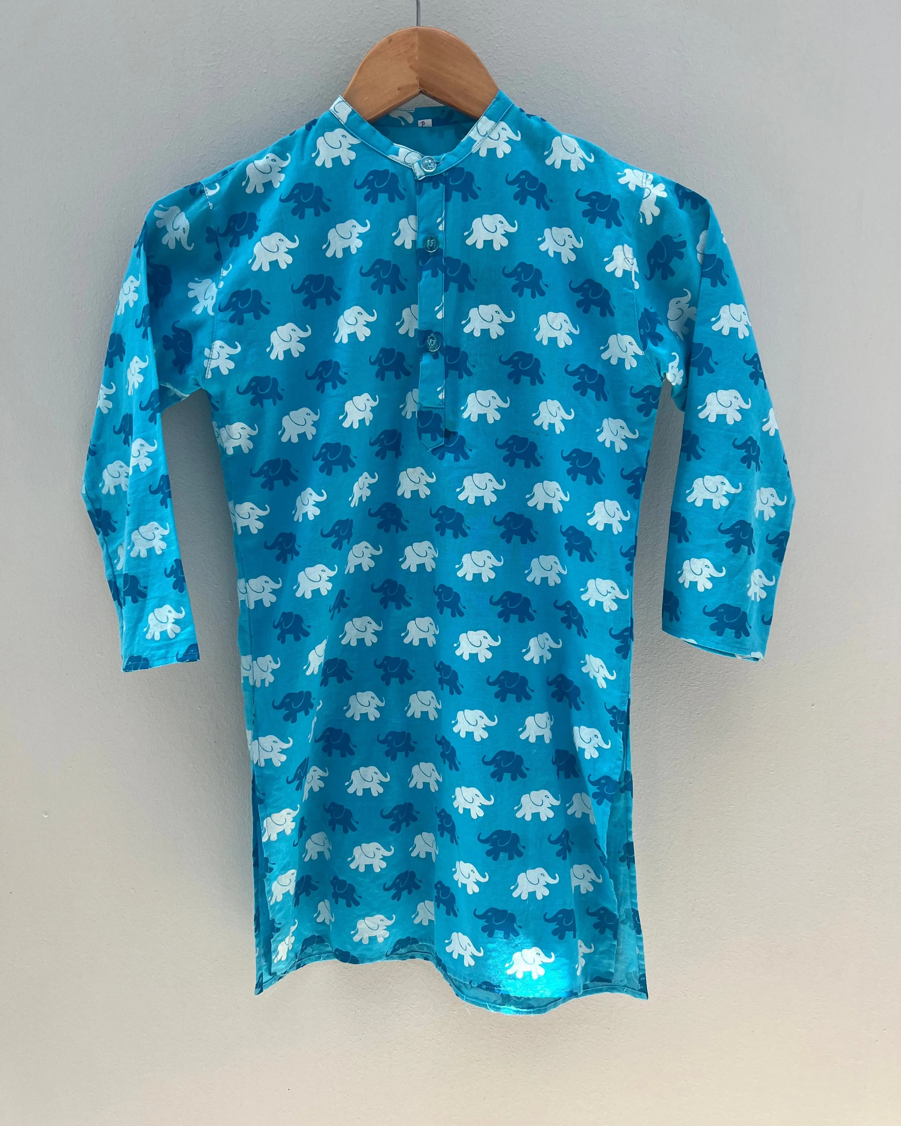Preloved Blue Elephant Kurta for Boys Nimbu