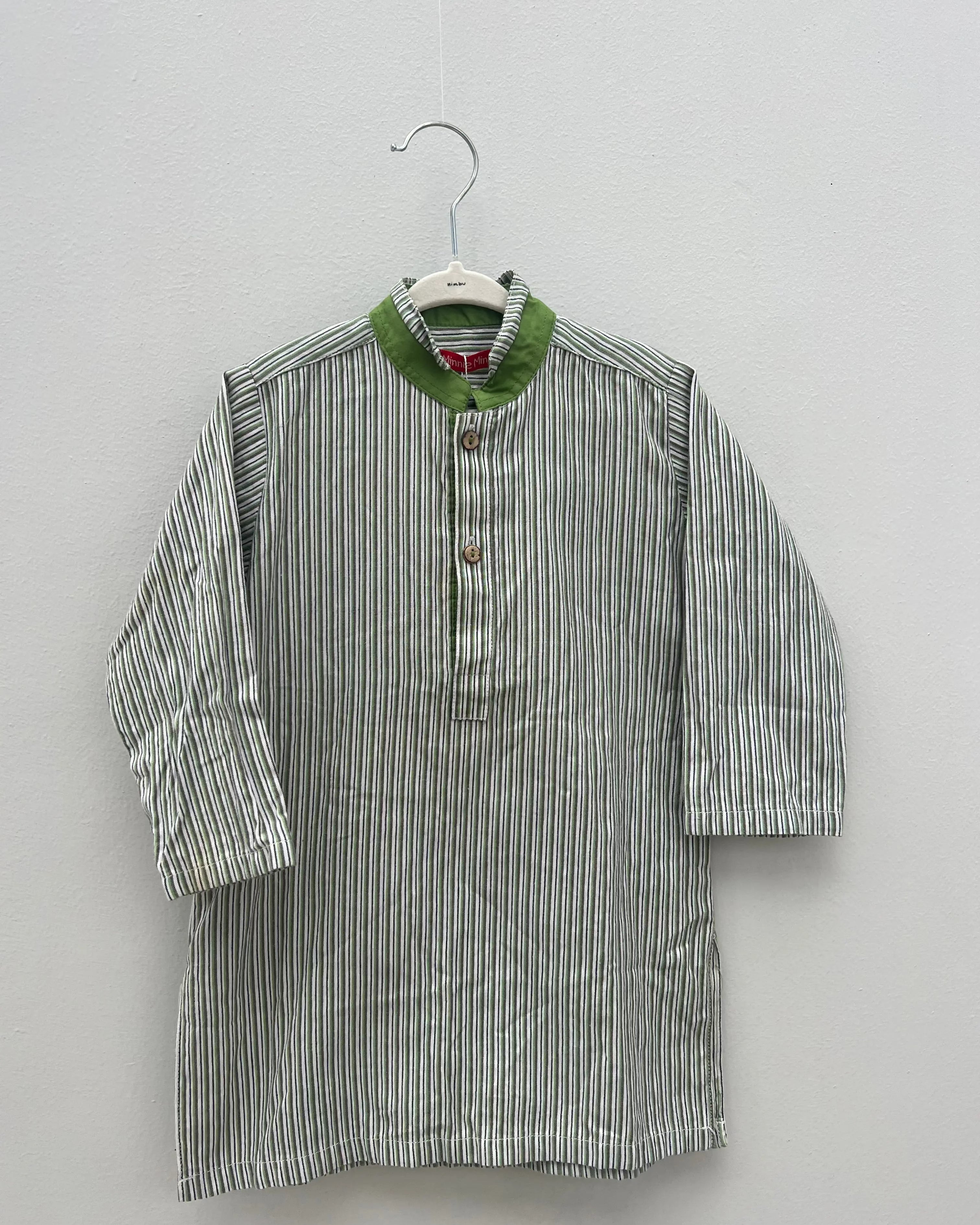 Preloved Green Stripe Kurta for Boys Nimbu