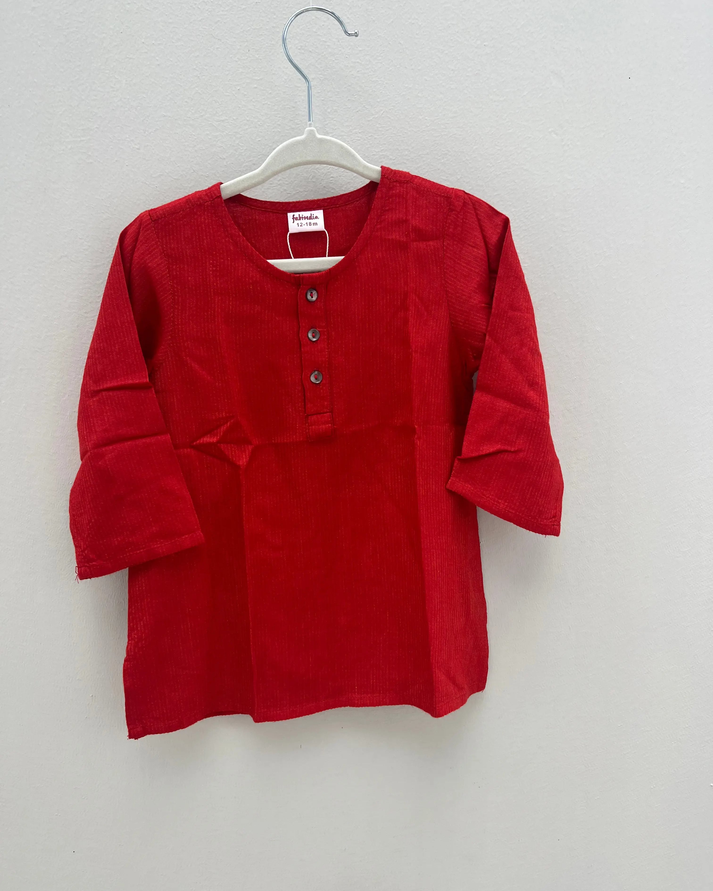 Preloved Kurta in Red for Boys Nimbu