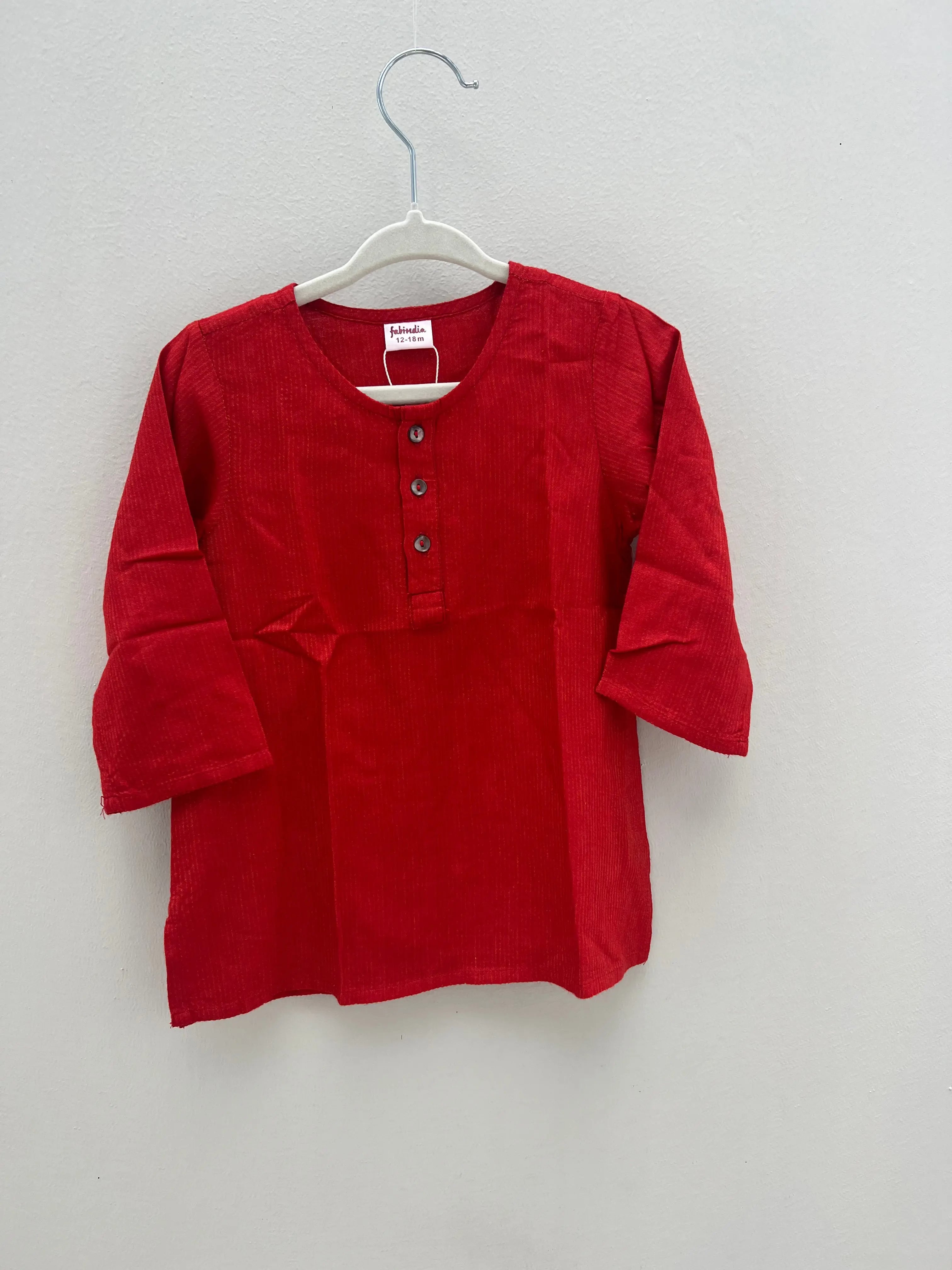 Preloved Kurta in Red for Boys Nimbu