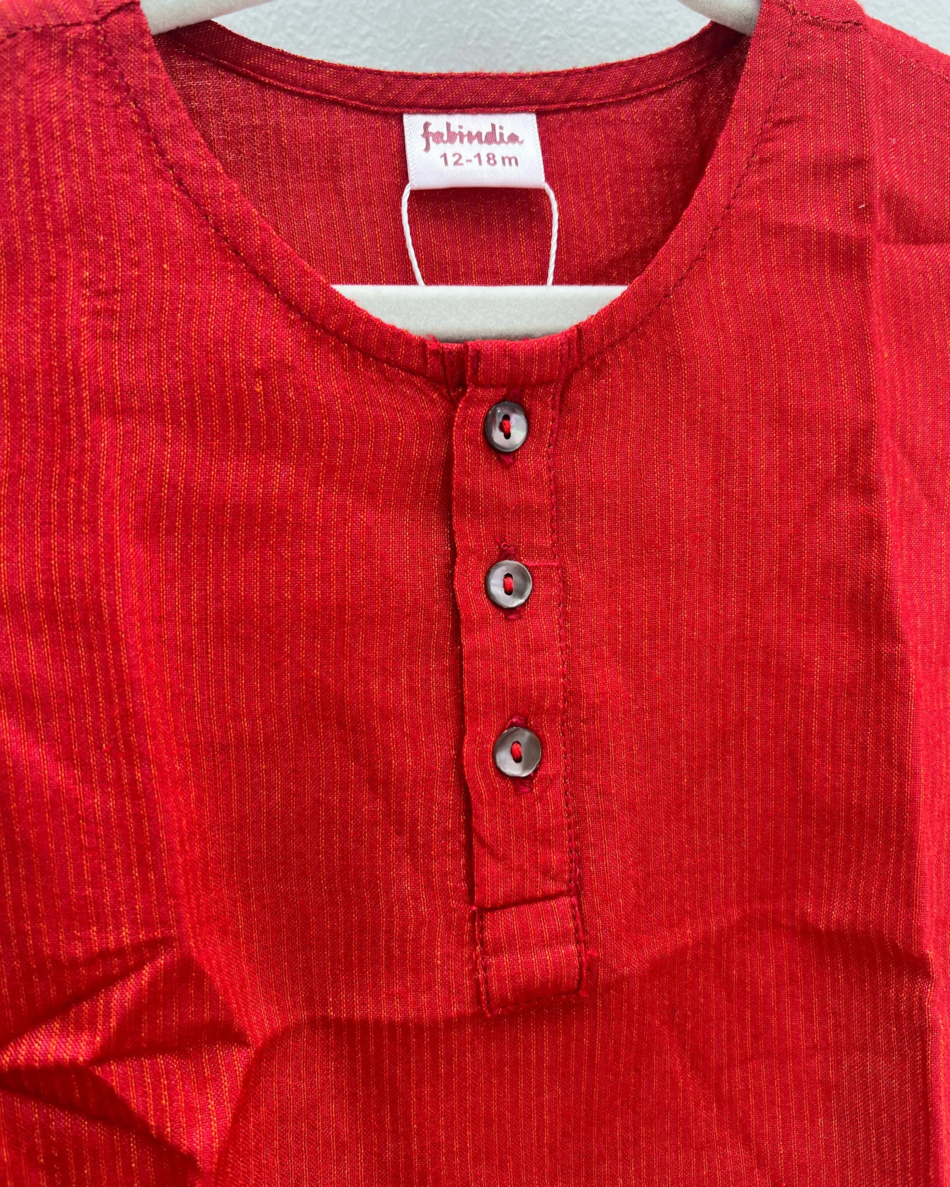 Preloved Kurta in Red for Boys Nimbu