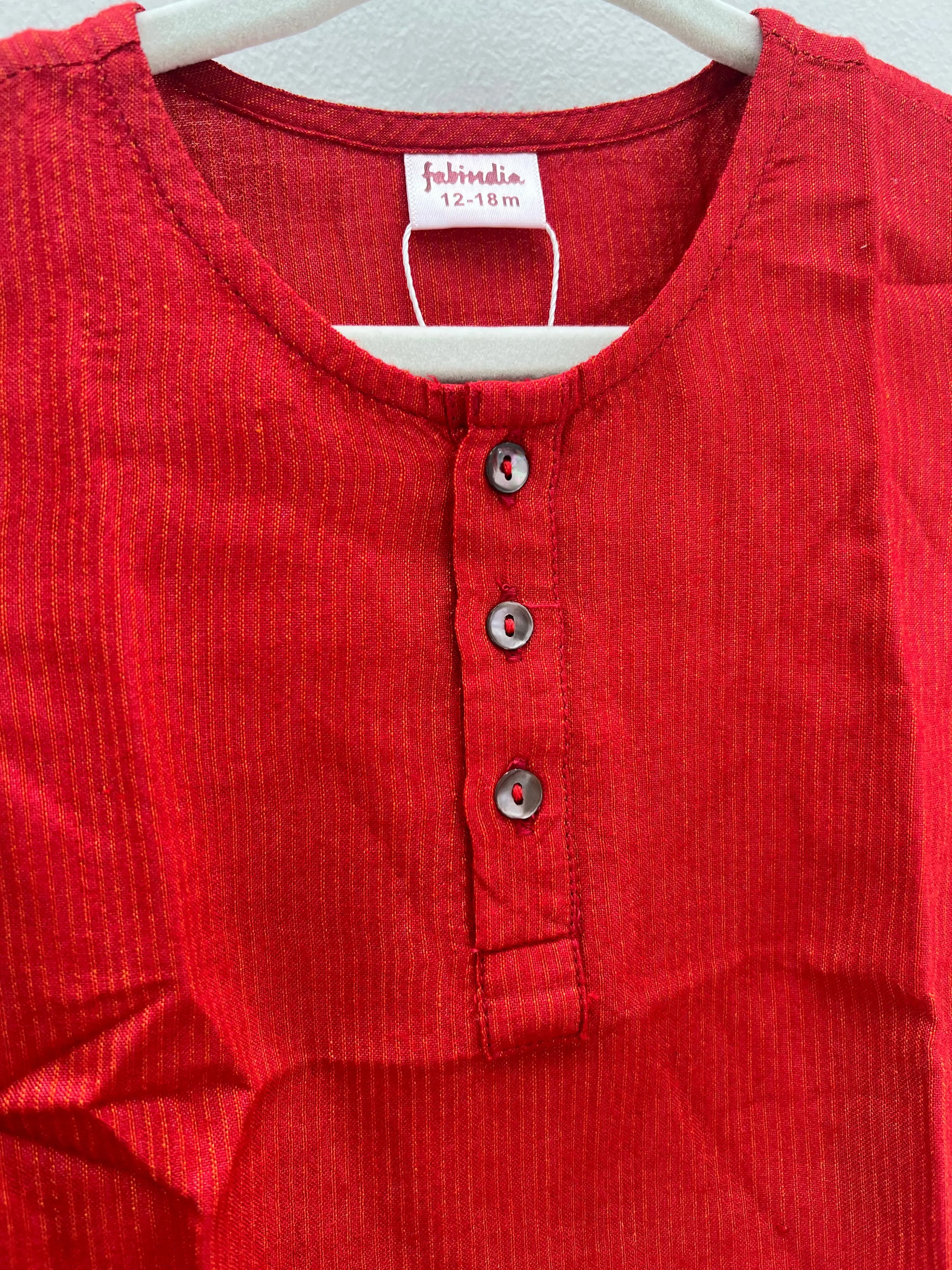 Preloved Kurta in Red for Boys Nimbu