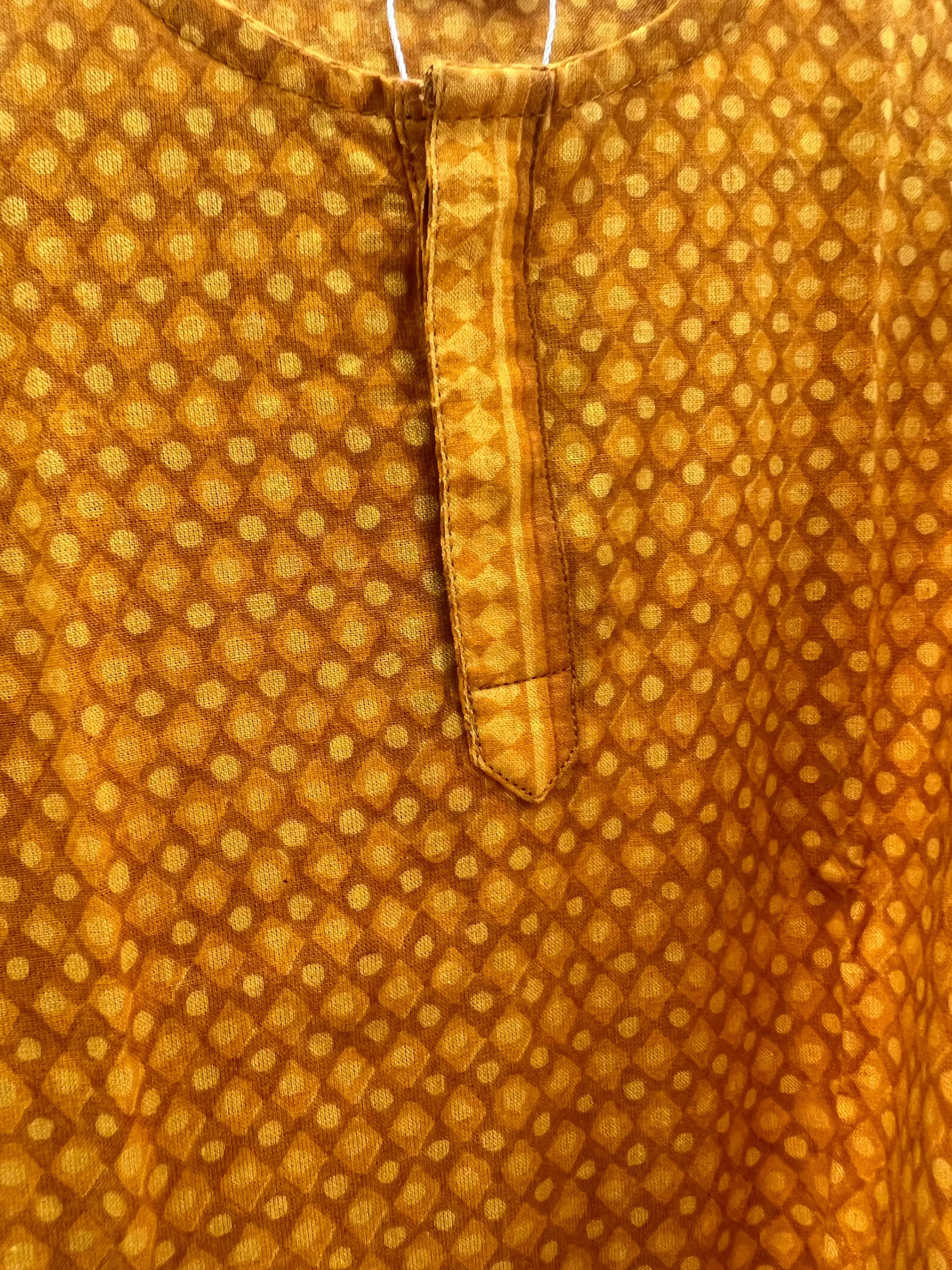 Preloved Kurta Pajama Set in Patterned Yellow for Boys Nimbu