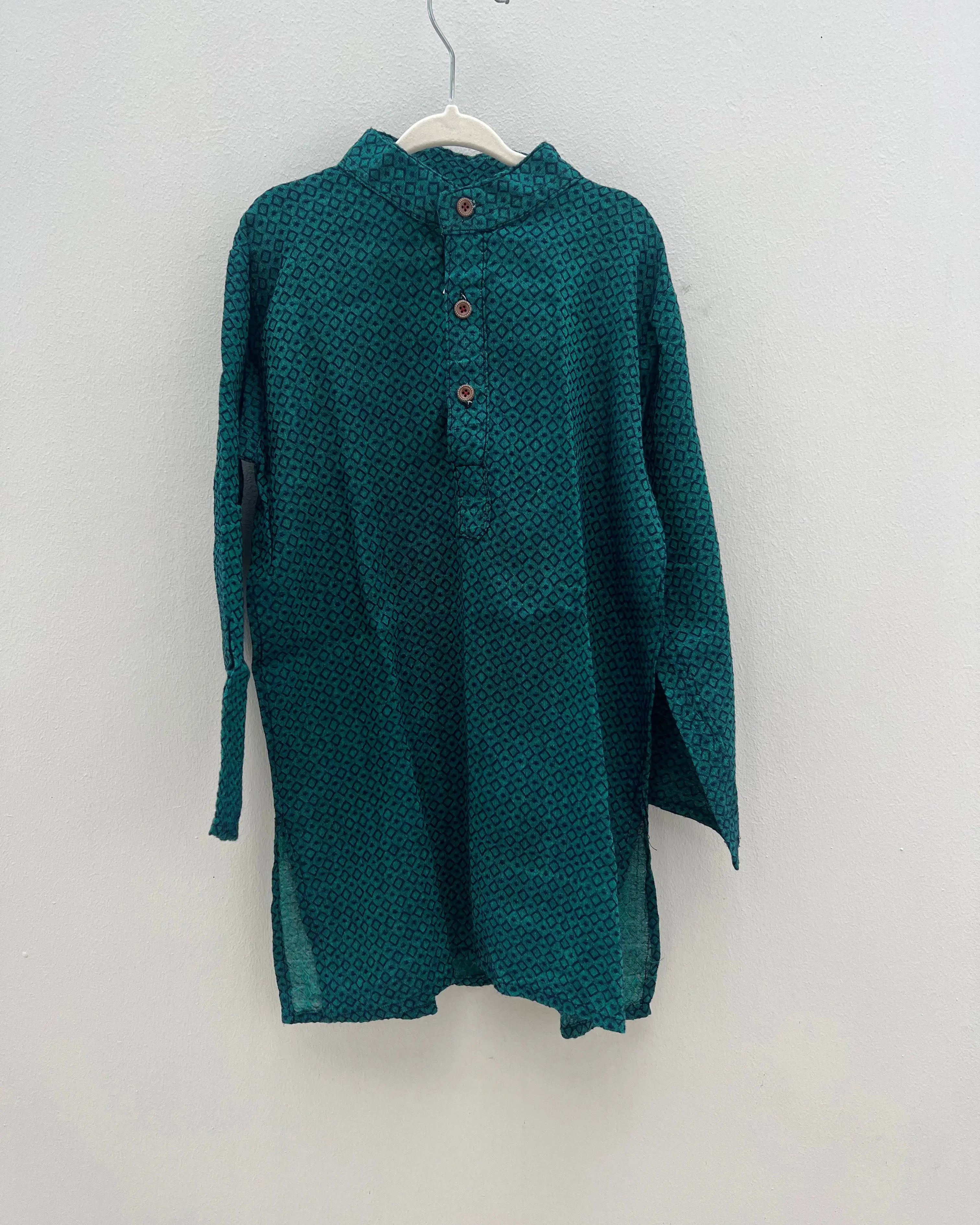 Preloved Kurta in Patterned Green for Boys Nimbu