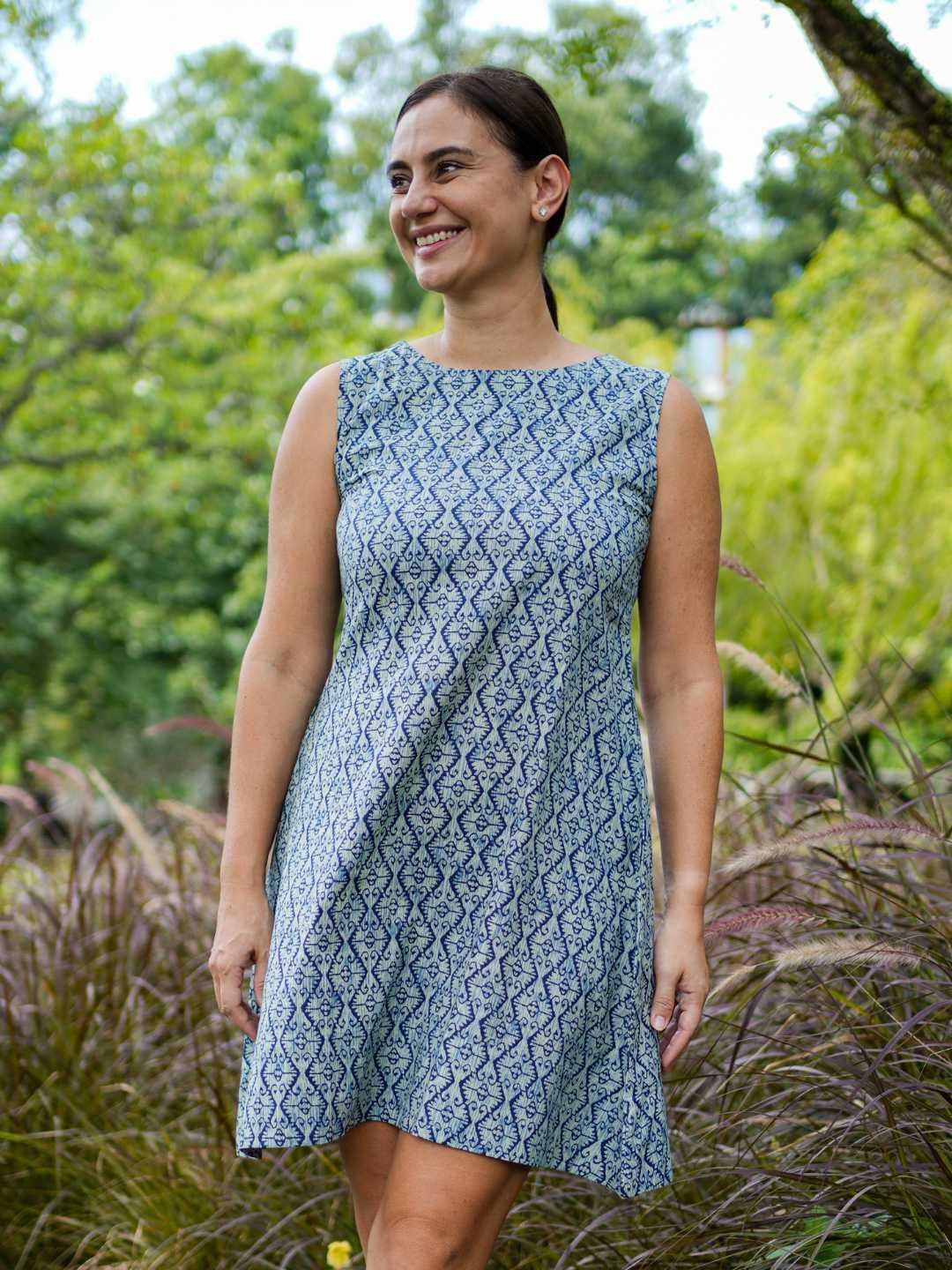 Isla Blue Women's A-Line Dress