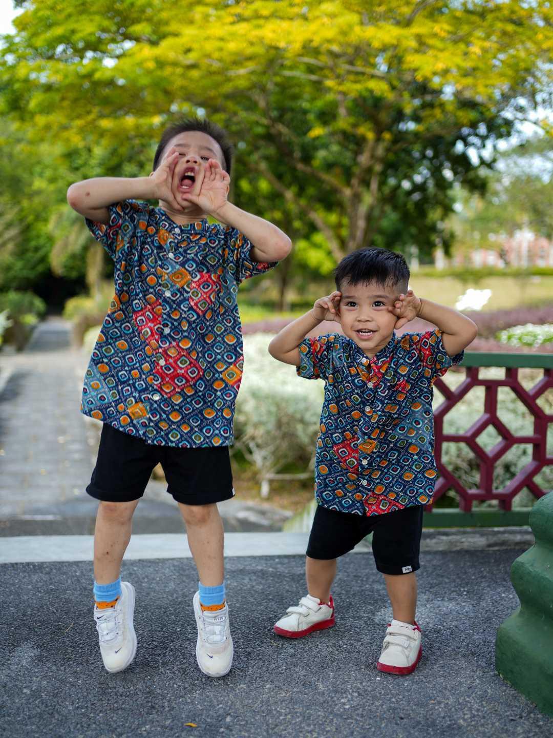 Jade Blue Boys Mandarin Cotton Shirt