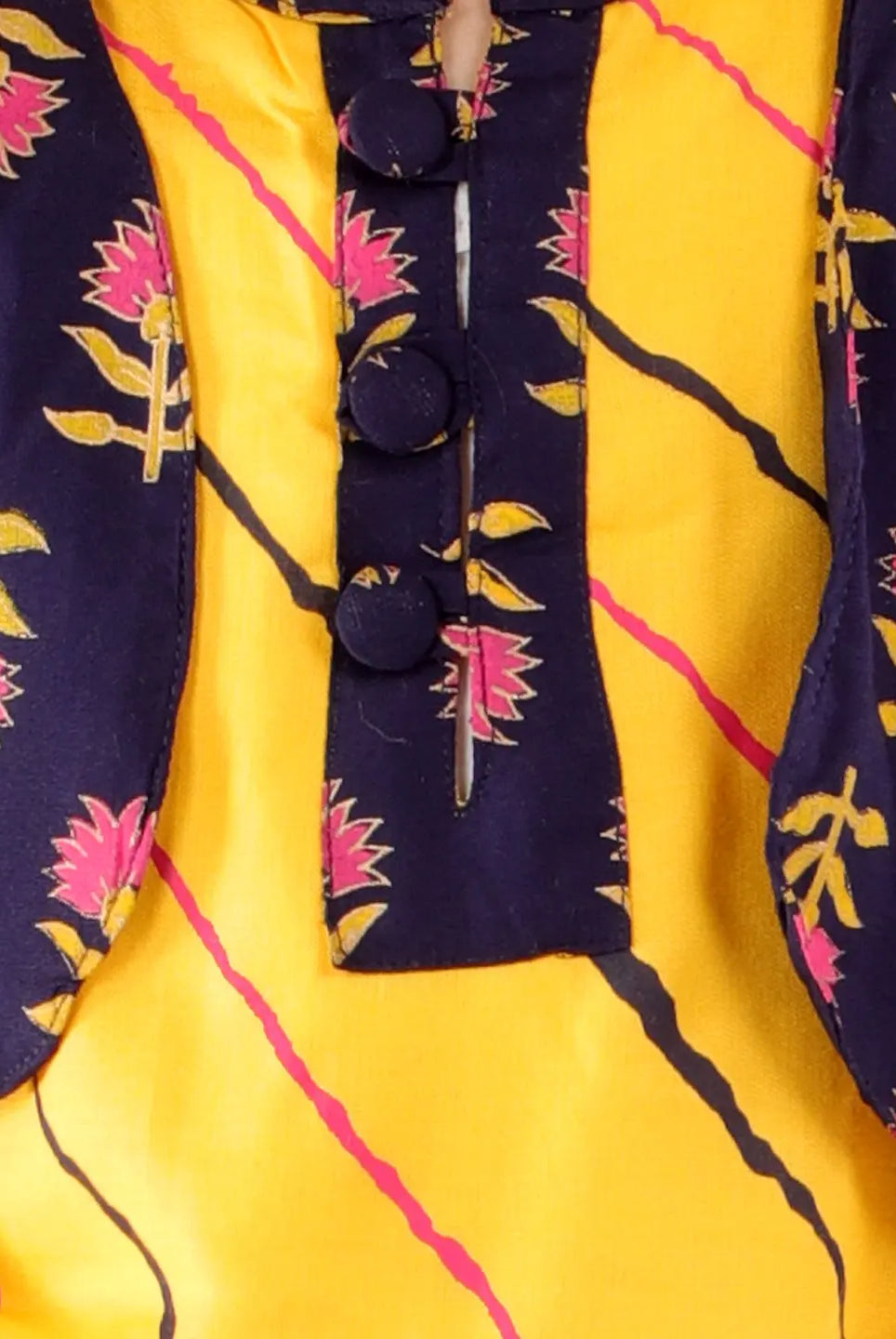 Punjabi Kurta Dhoti Set in Black & Yellow Kid1