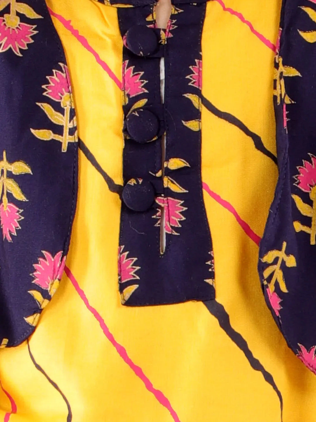 Punjabi Kurta Dhoti Set in Black & Yellow Kid1