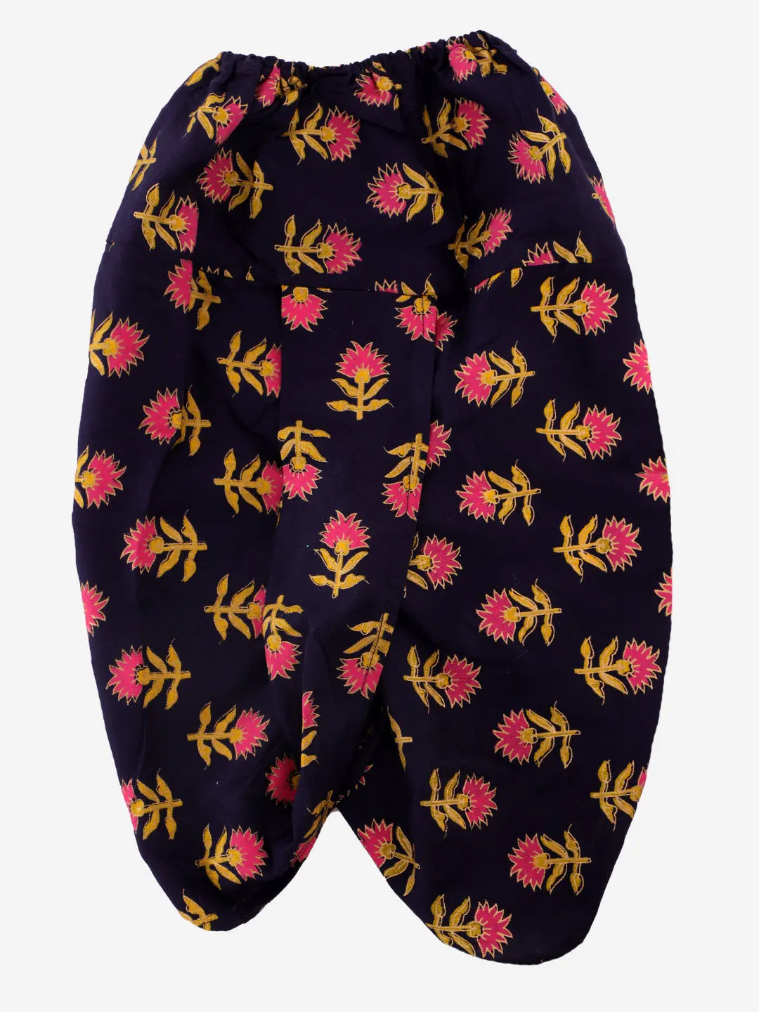 Punjabi Kurta Dhoti Set in Black & Yellow Kid1