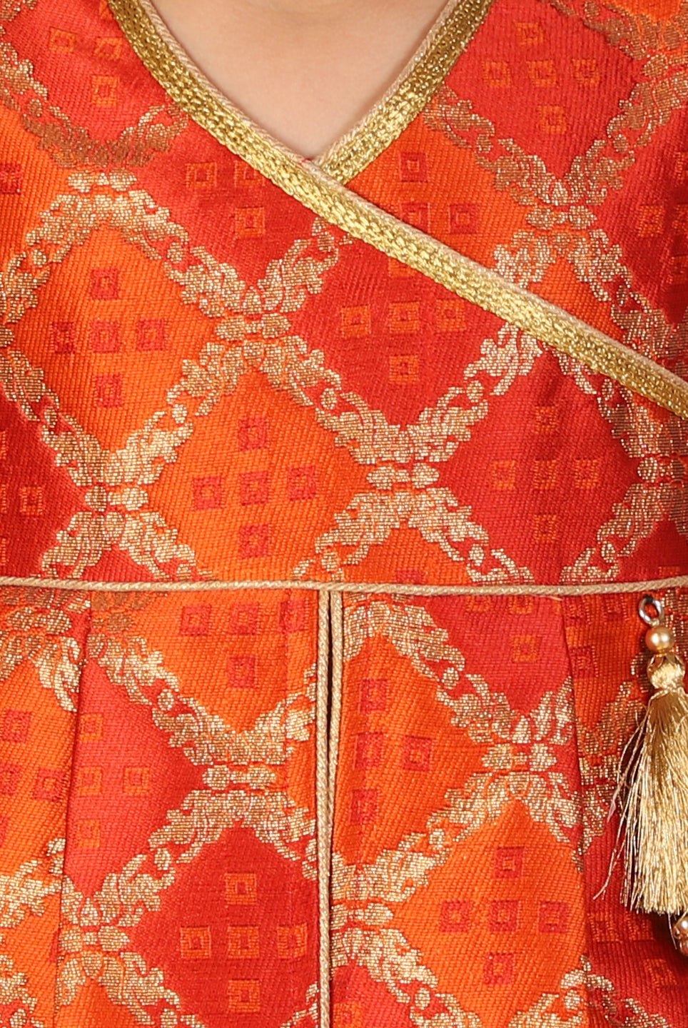 Nira Peplum top with Dhoti in orange