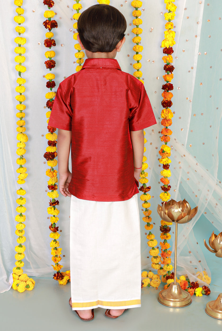 Mundu set for boys - Maroon