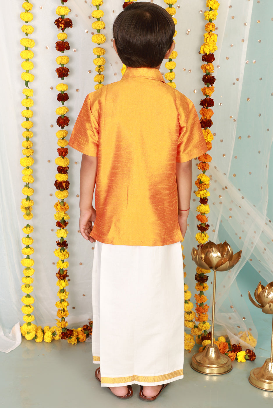 Mundu set for boys - Yellow