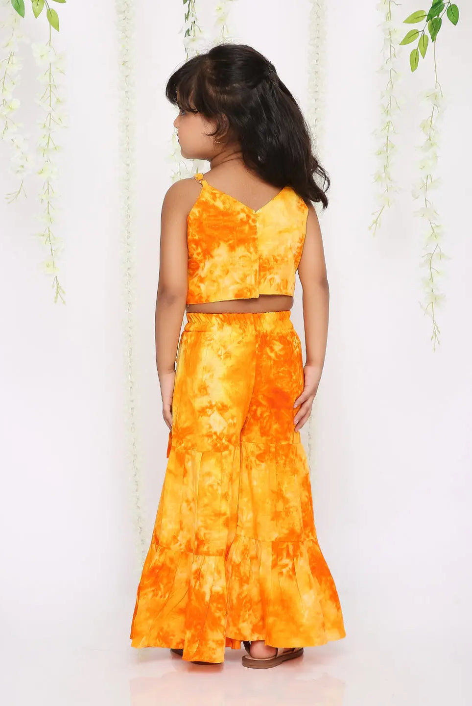 Kesar Sharara crop top set for girls