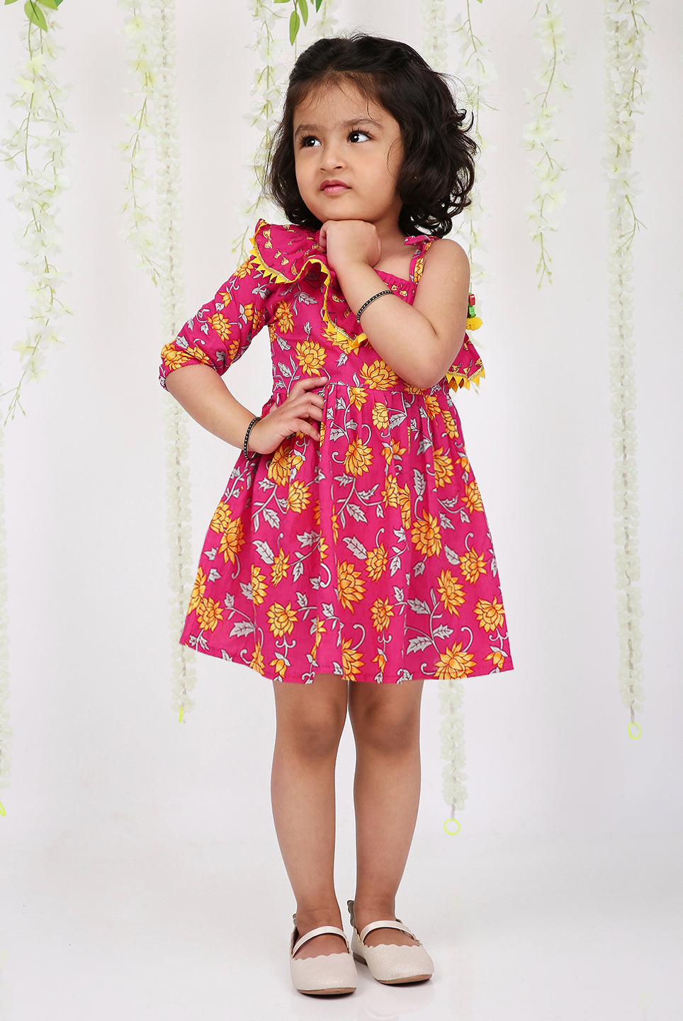 Kamal Frilly Frock in Pink