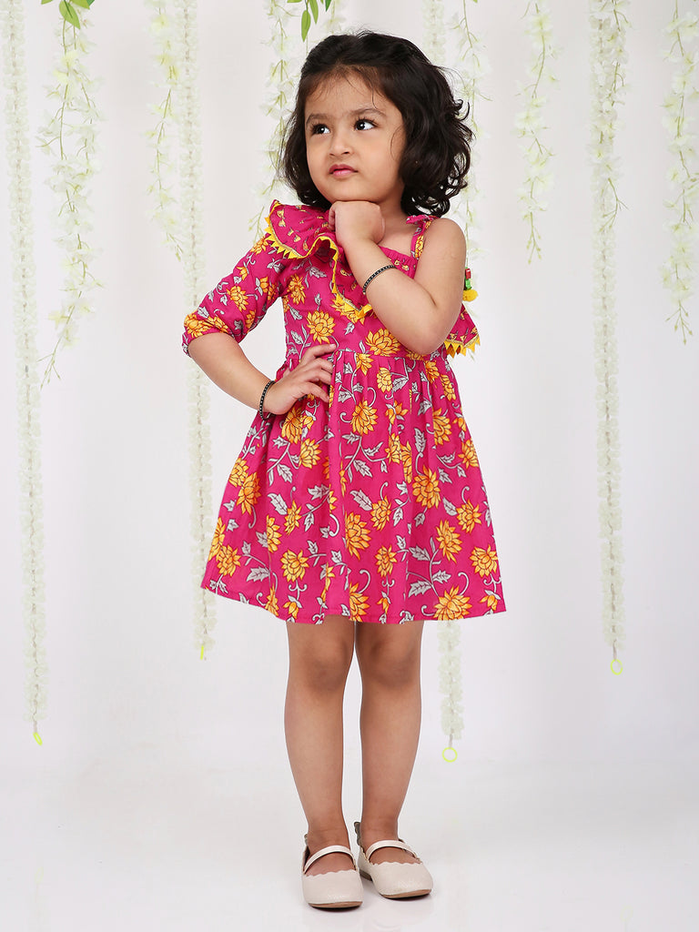 Kamal Frilly Frock in Pink 