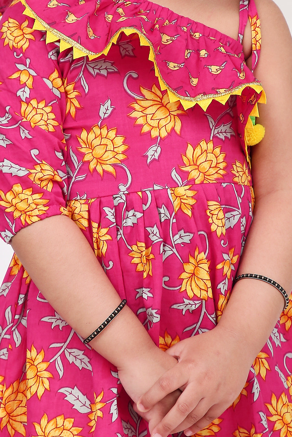 Kamal Frilly Frock in Pink