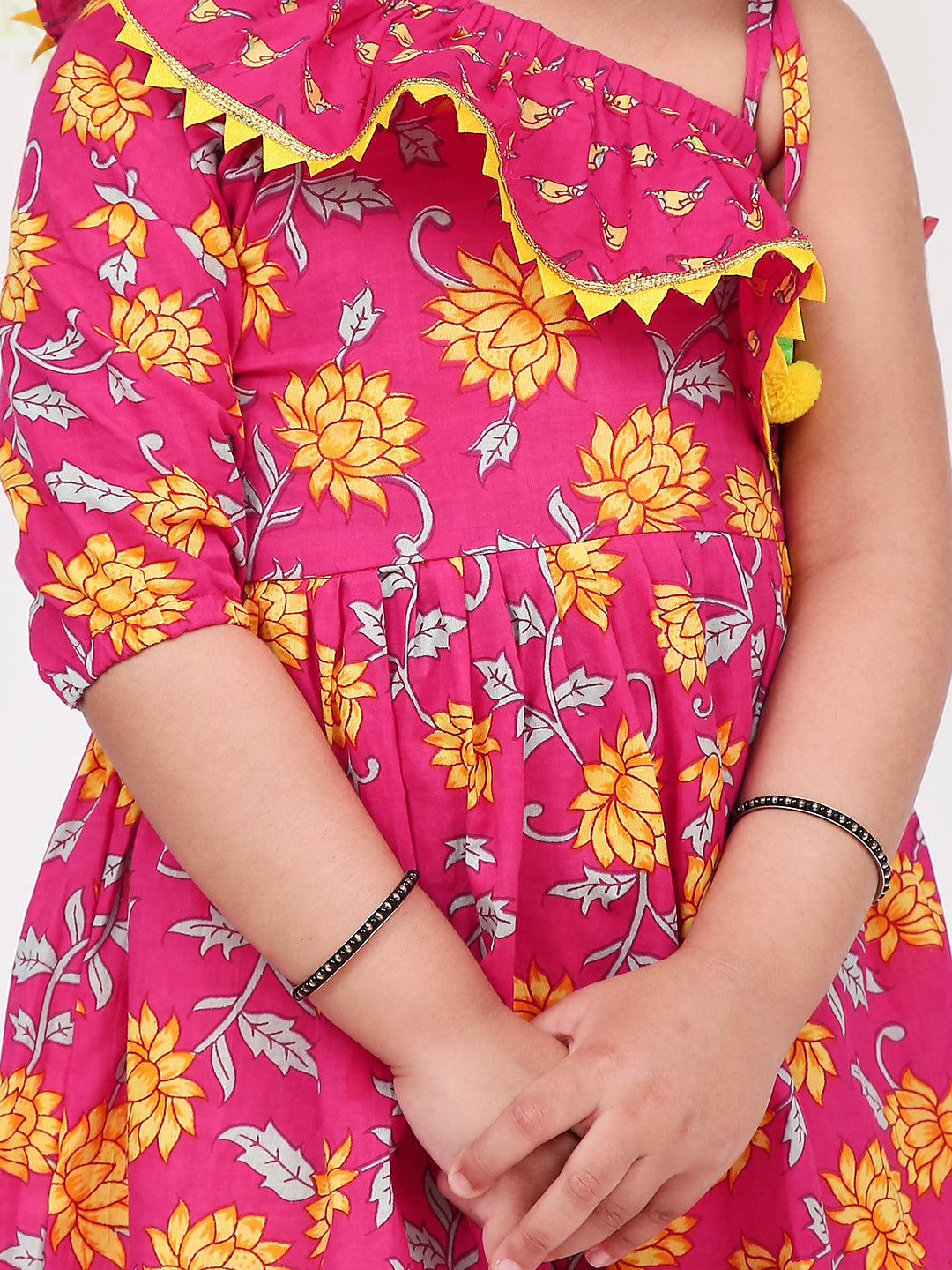 Kamal Frilly Frock in Pink