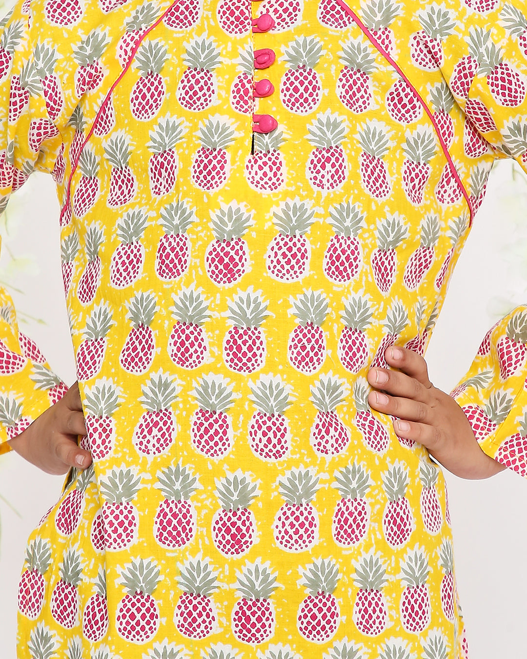 Pineapple punch kurta in yellow