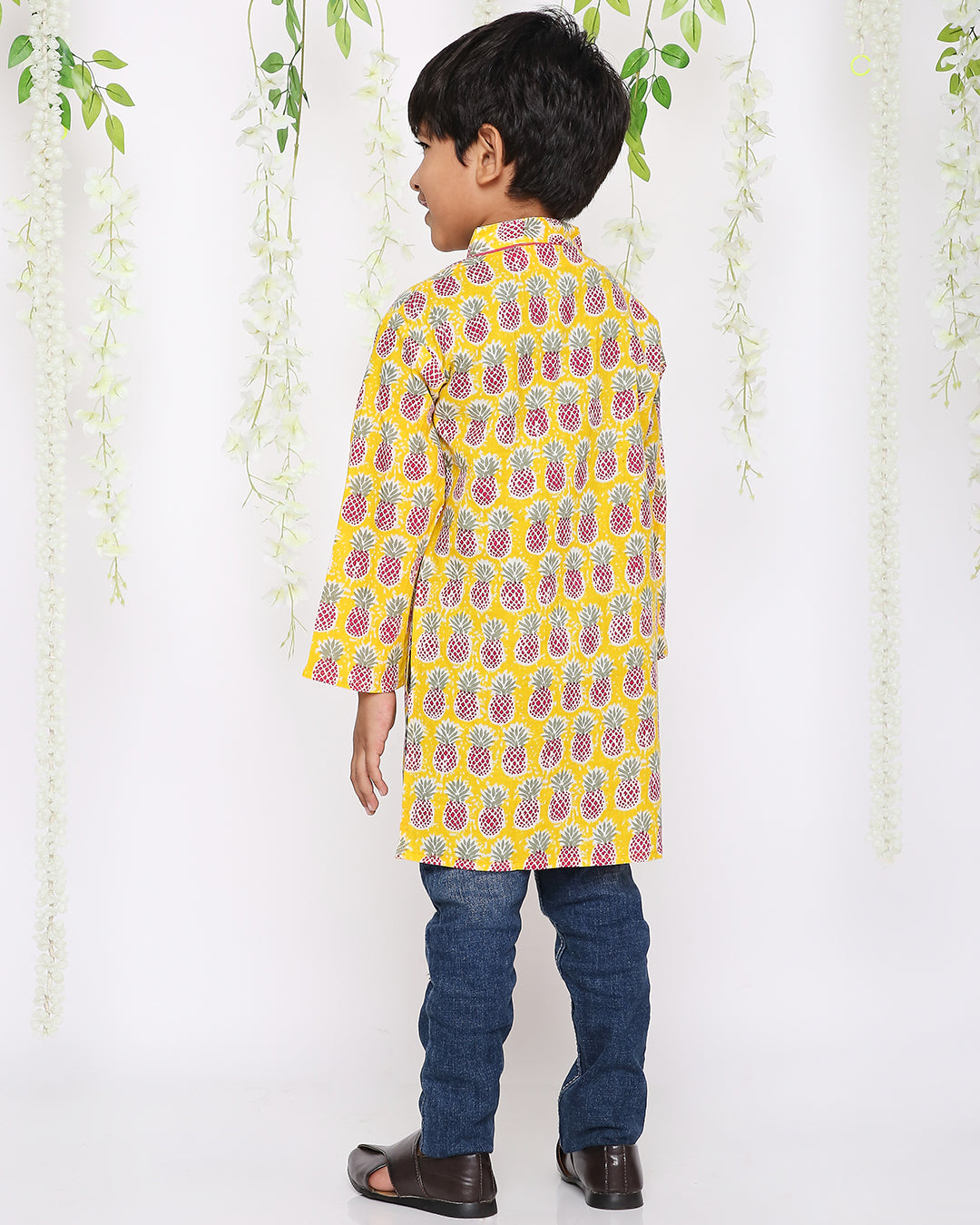 Pineapple punch kurta in yellow