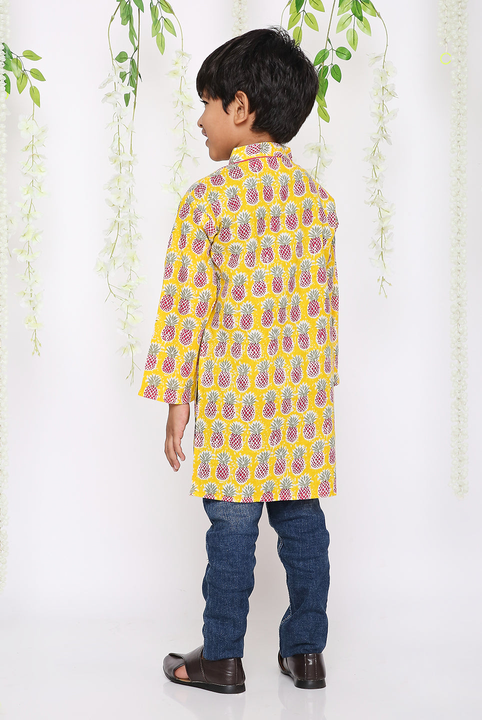Pineapple punch kurta in yellow