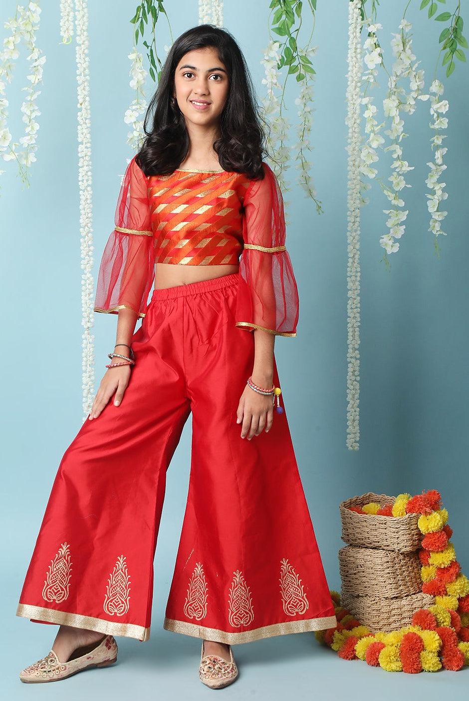 Scarlet Top-Palazzo Set for Gilrs