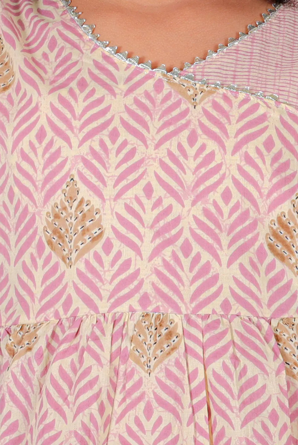 Simran Girls Cotton Angrakha Kurta and Sharara - Pink Ka-mee