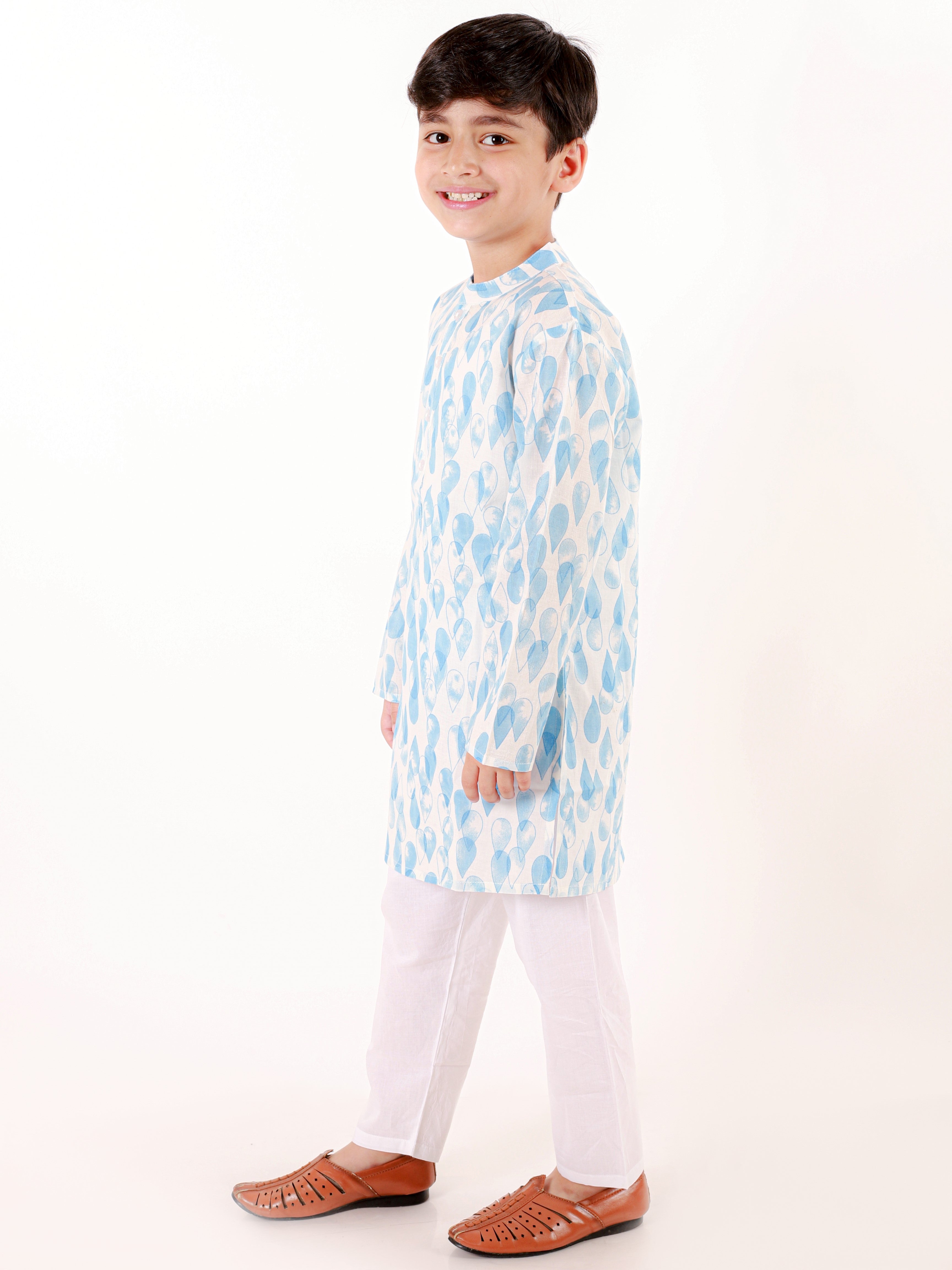 Cotton Cloud Boys Kurta And Pajama - Blue
