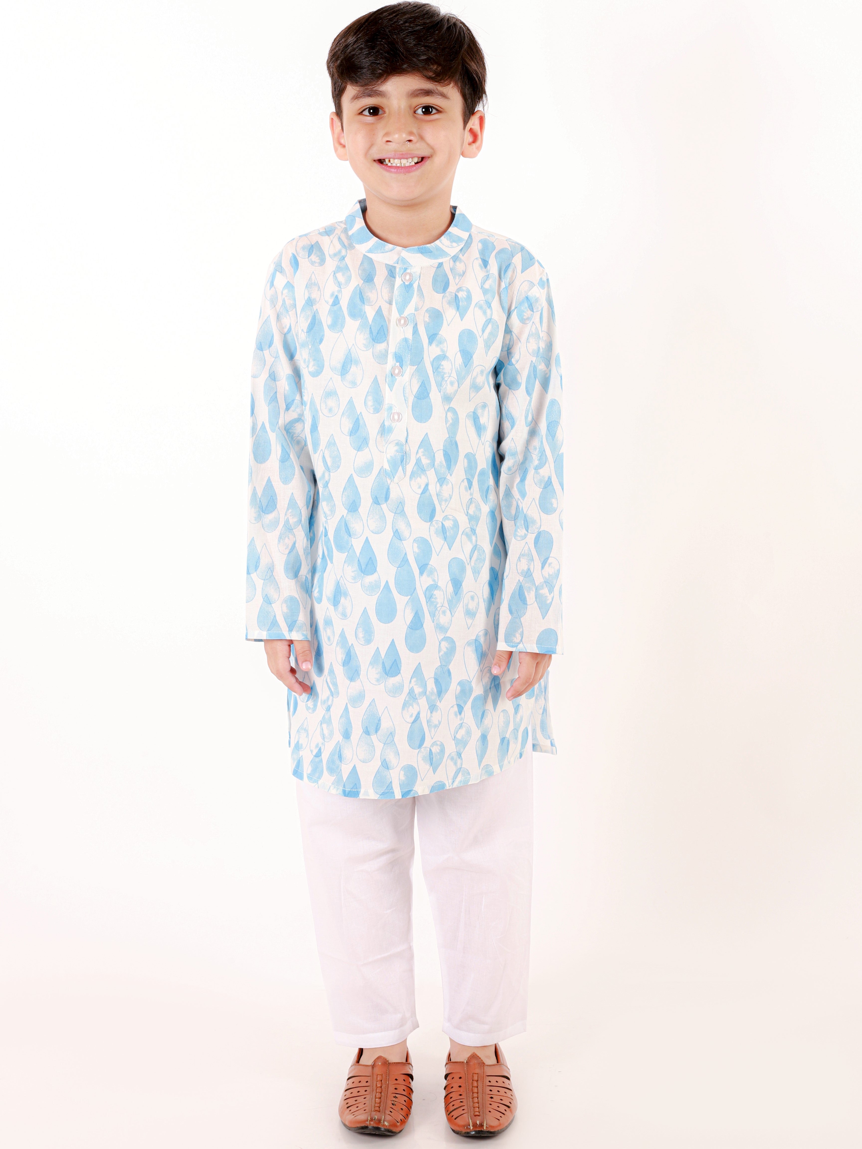 Cotton Cloud Boys Kurta And Pajama - Blue