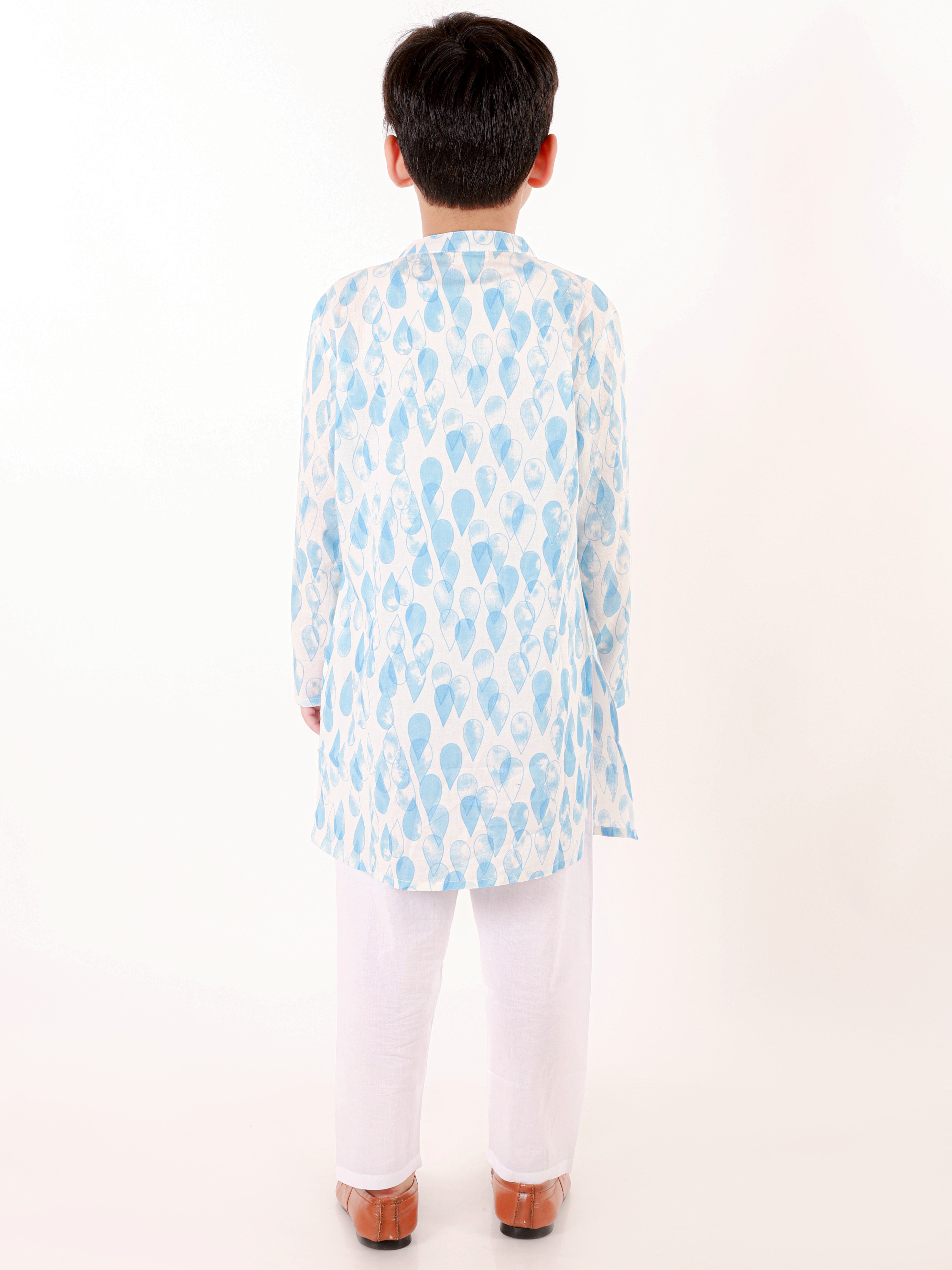 Cotton Cloud Boys Kurta And Pajama - Blue