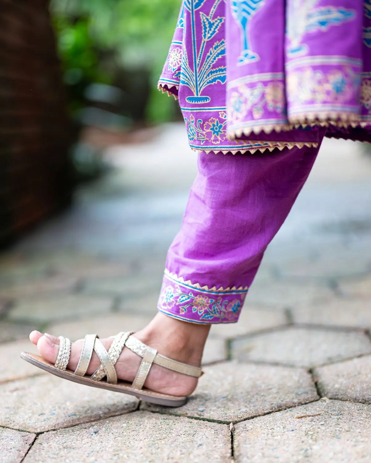 Kiara Girl's Purple Anarkali Kurta Pant with Dupatta Set Nimbu