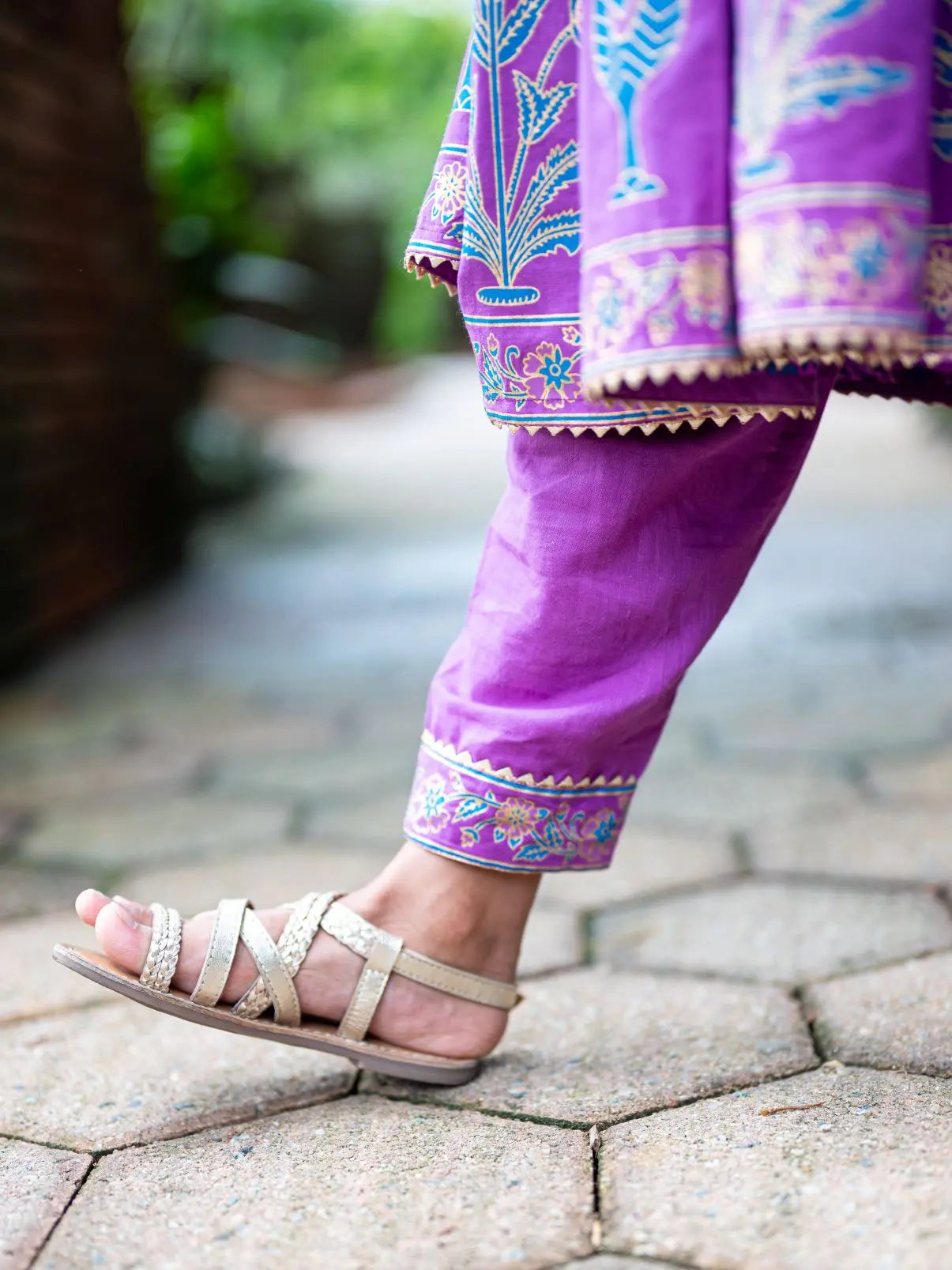 Kiara Girl's Purple Anarkali Kurta Pant with Dupatta Set Nimbu