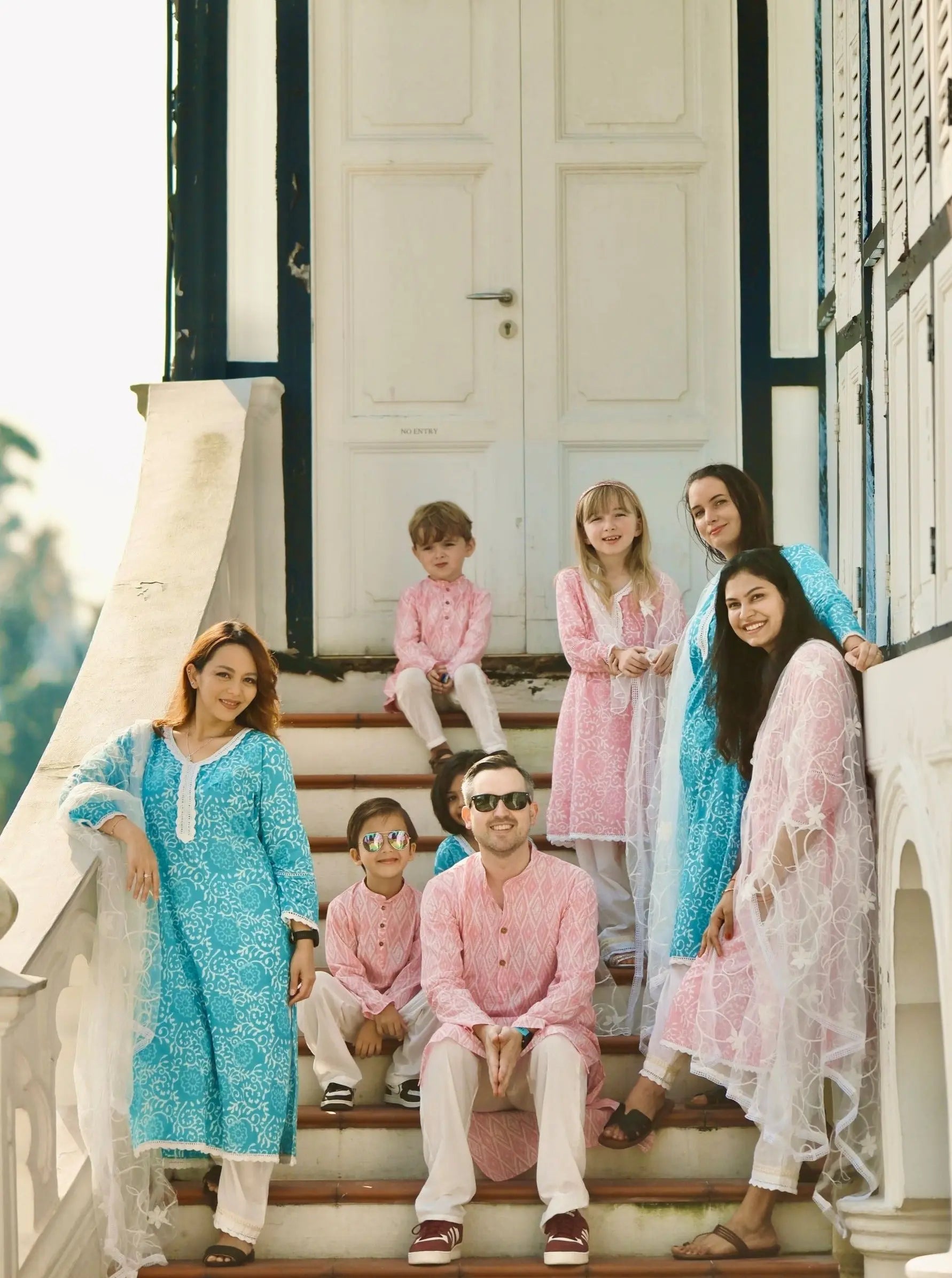 'Meher' Boys Pink Kurta Pajama Set in Soft Cotton Nimbu