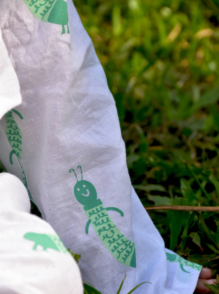 Nimbu Singapore Cotton sleepwear for kids Pajama sets PJs caterpillar print