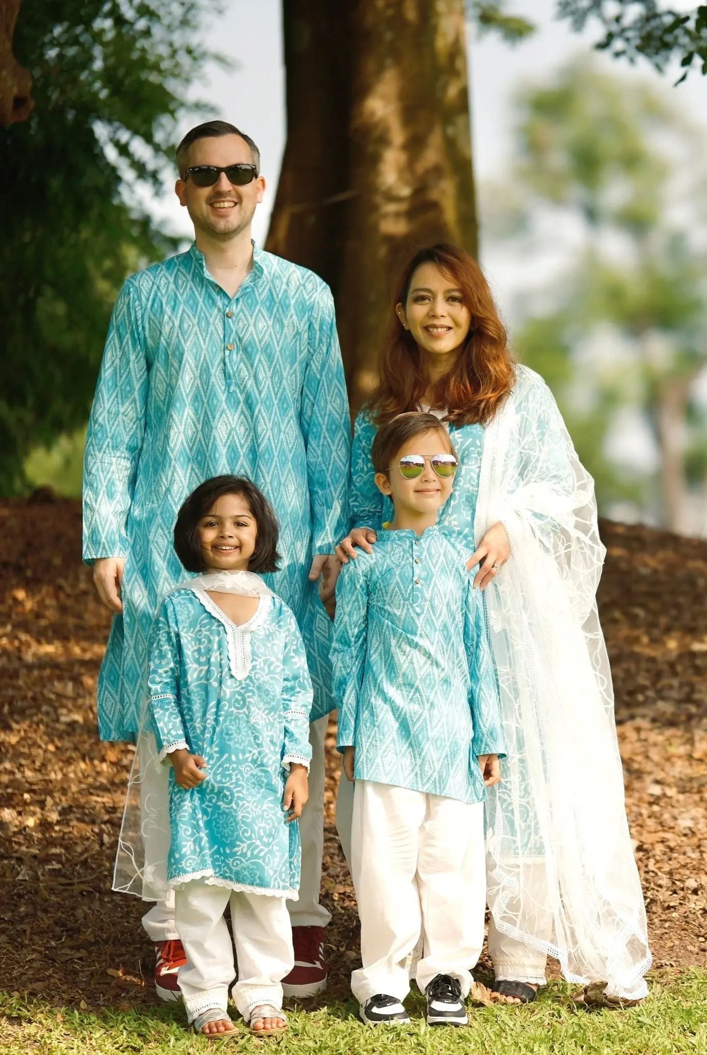 'Meher' Men's Blue Kurta Pajama Set in Soft Cotton Nimbu