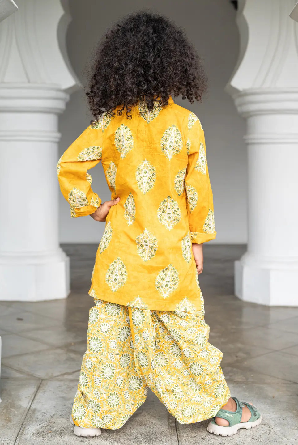 Mira Yellow Boys Kurta Dhoti in Cotton Nimbu