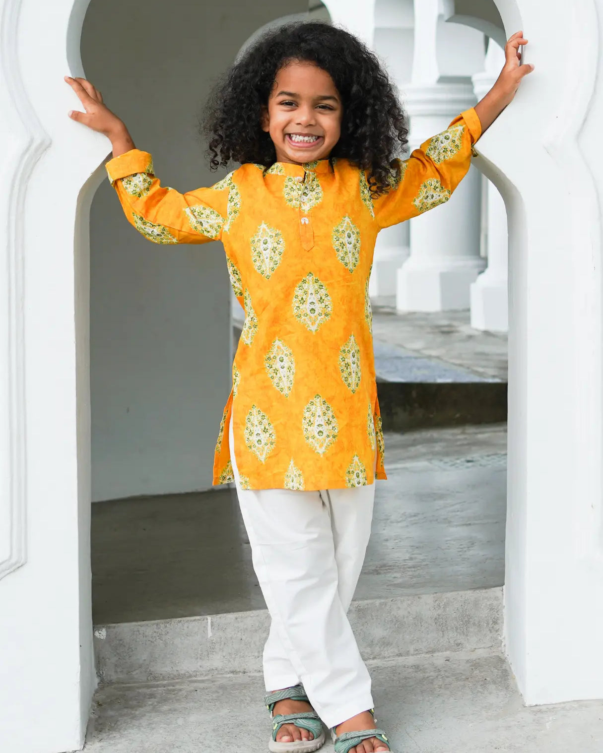 Mira Yellow Boys Kurta Pajama in Cotton Nimbu