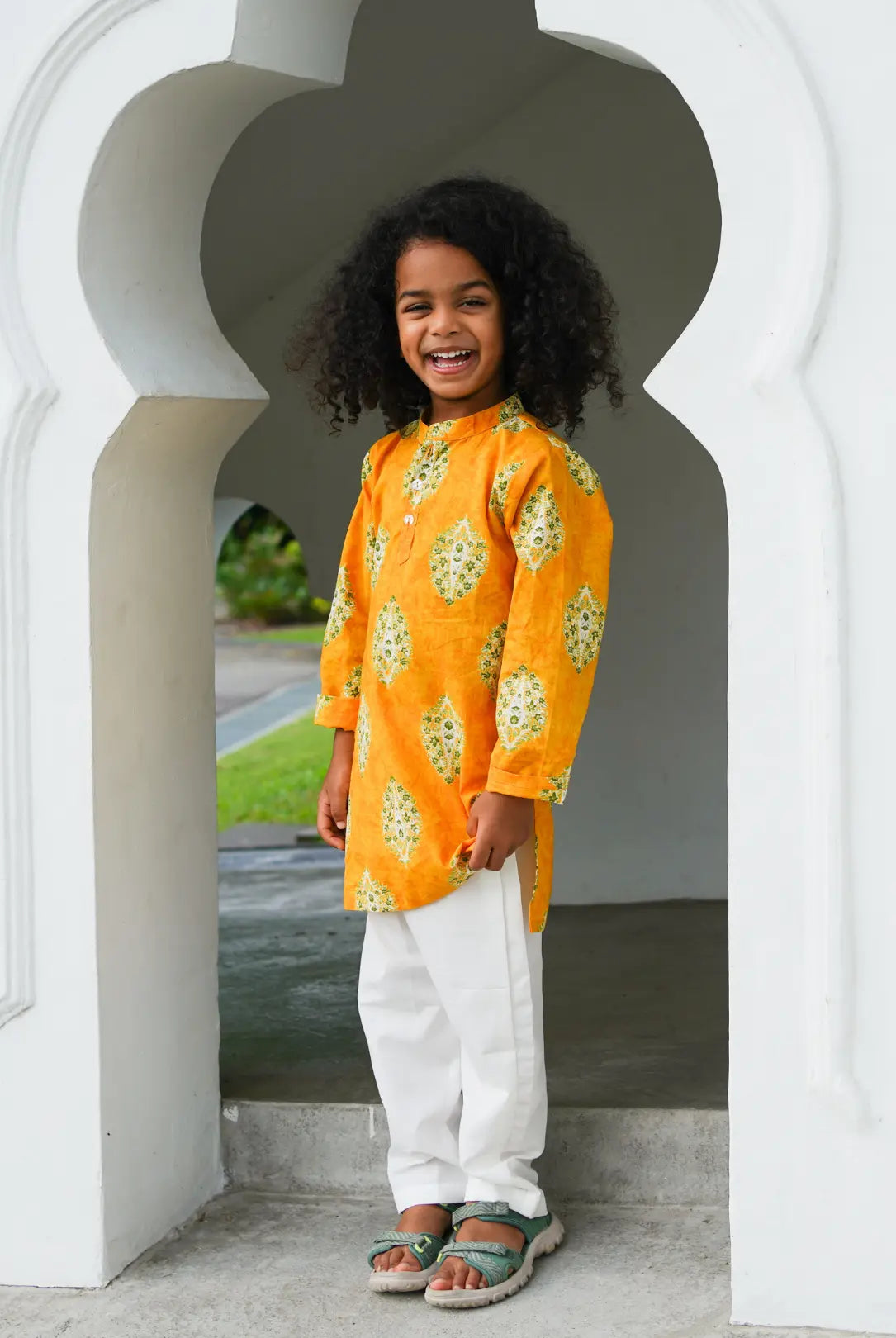 Mira Yellow Boys Kurta Pajama in Cotton Nimbu