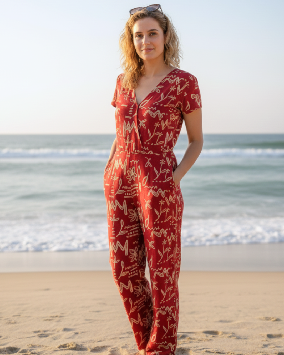 Cranberry Women's Jumpsuit in Cotton Nimbu