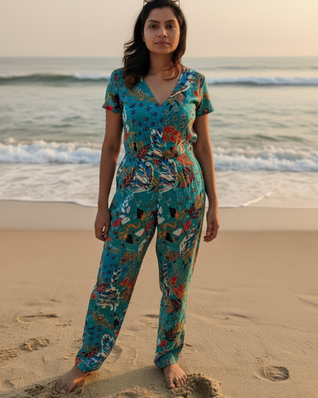 Eden Garden Women's Jumpsuit in Cotton Nimbu