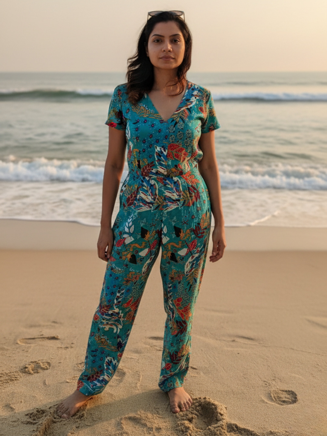 Eden Garden Women's Jumpsuit in Cotton Nimbu