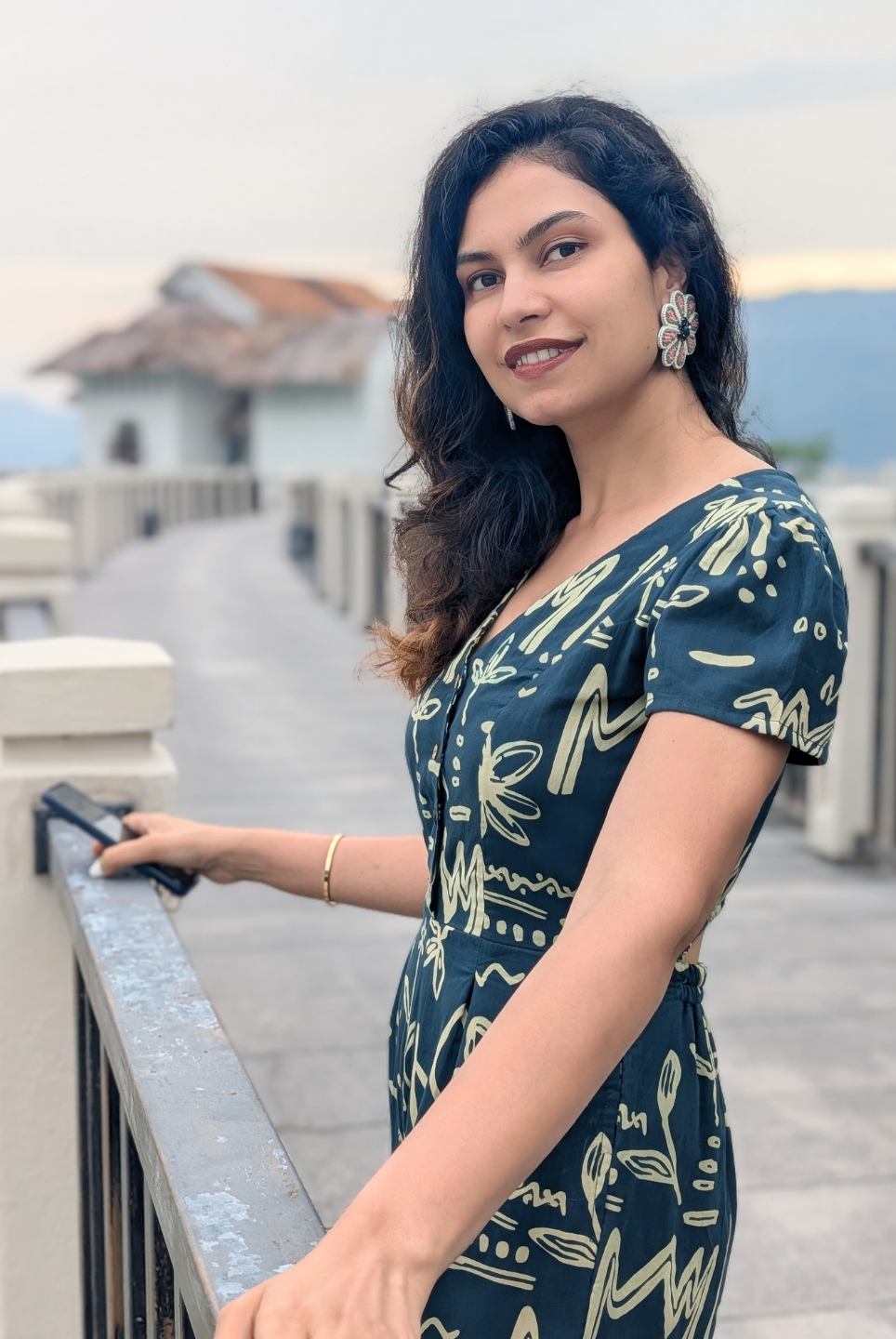 Moana Teal Women's Jumpsuit in Cotton Nimbu