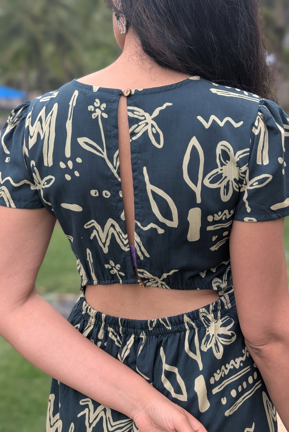 Moana Teal Women's Jumpsuit in Cotton Nimbu