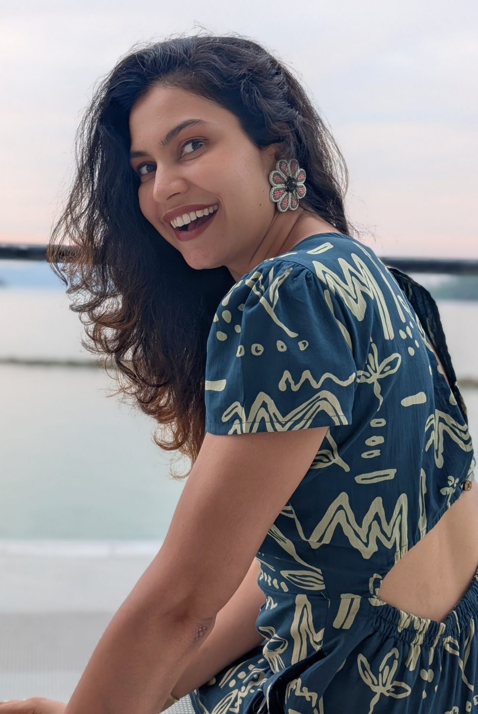 Moana Teal Women's Jumpsuit in Cotton Nimbu