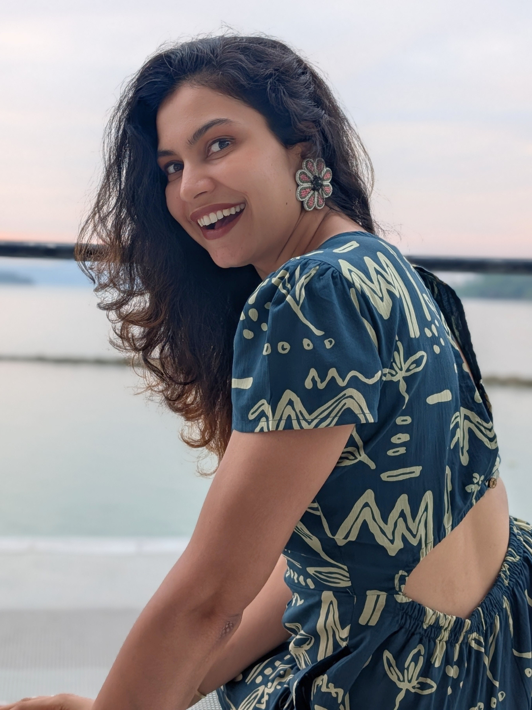 Moana Teal Women's Jumpsuit in Cotton Nimbu