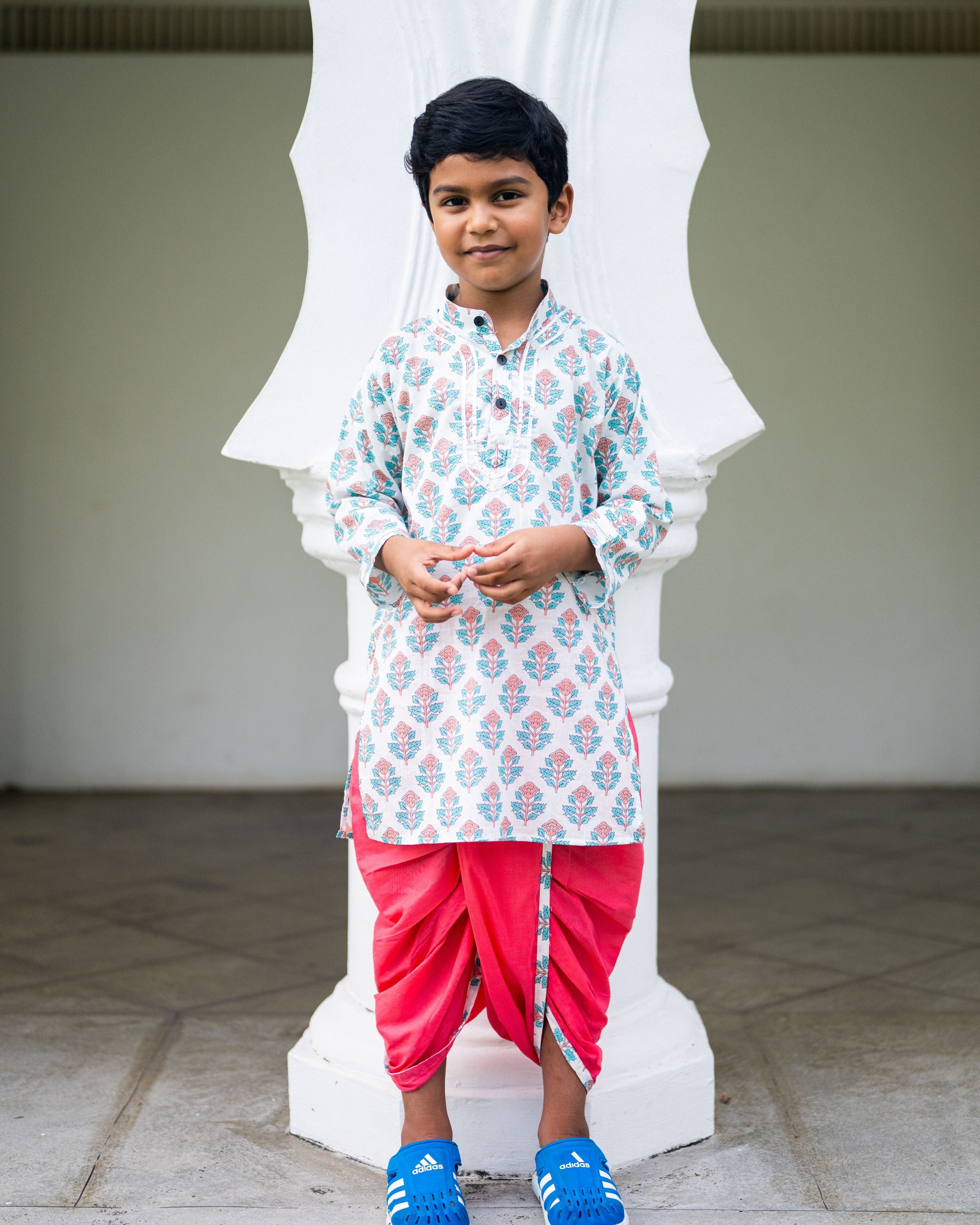 Nimbu kurta dhoti for boys