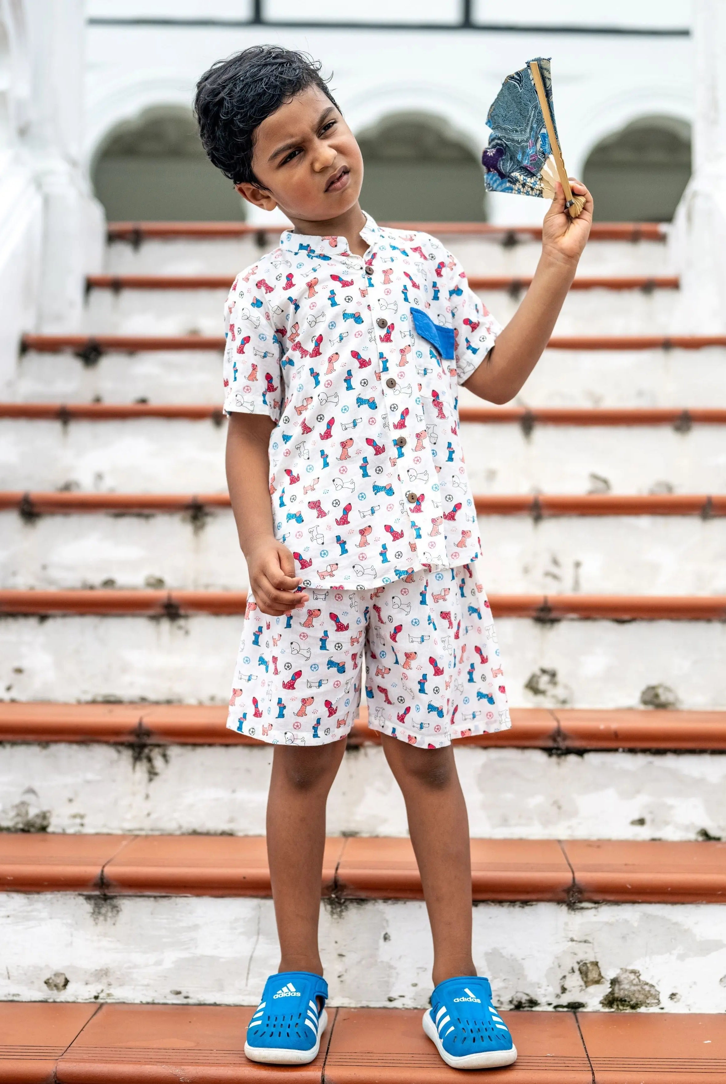 Puppy Love Unisex Co-Ord Set in Blue Nimbu