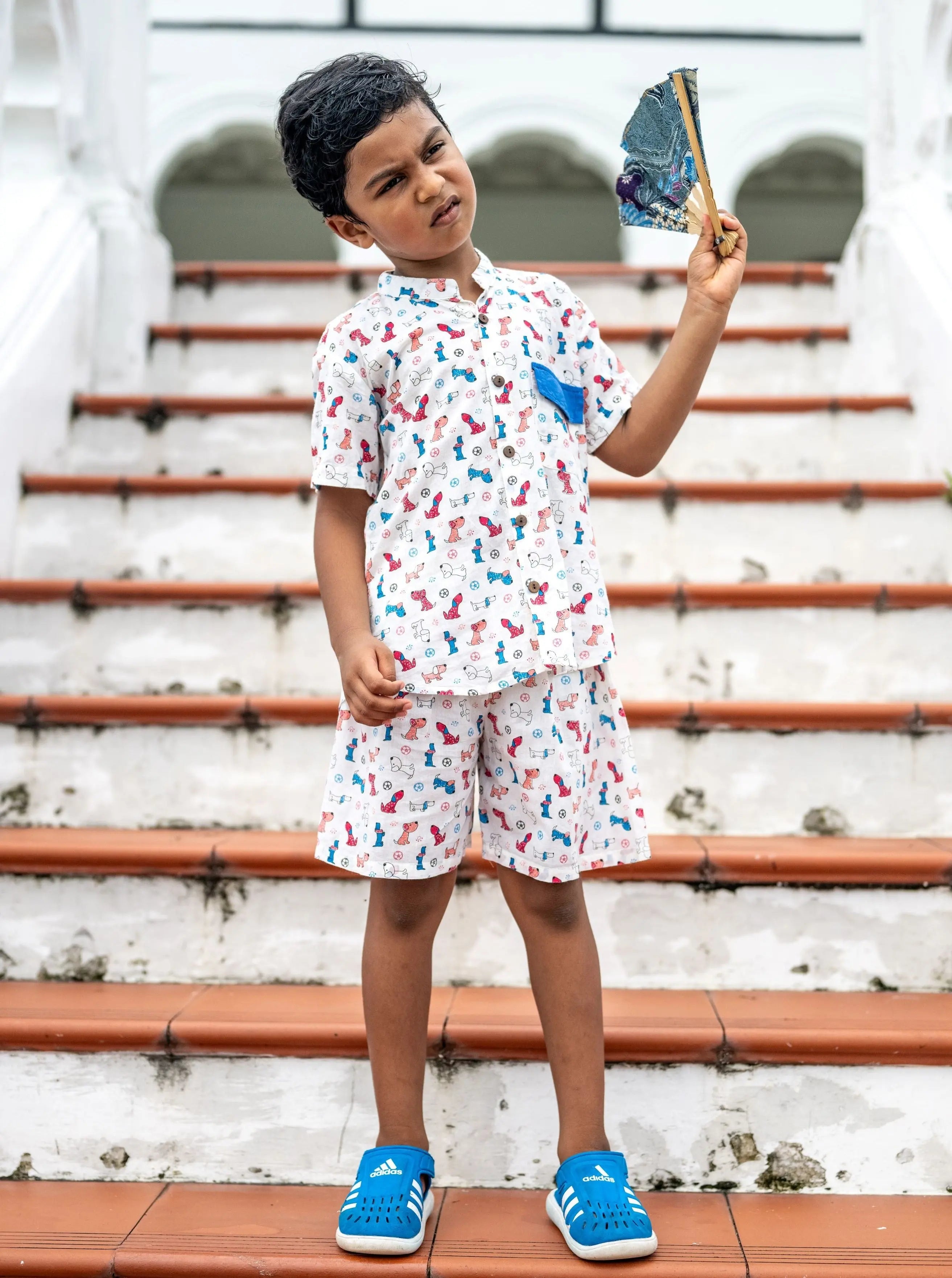 Puppy Love Unisex Co-Ord Set in Blue Nimbu