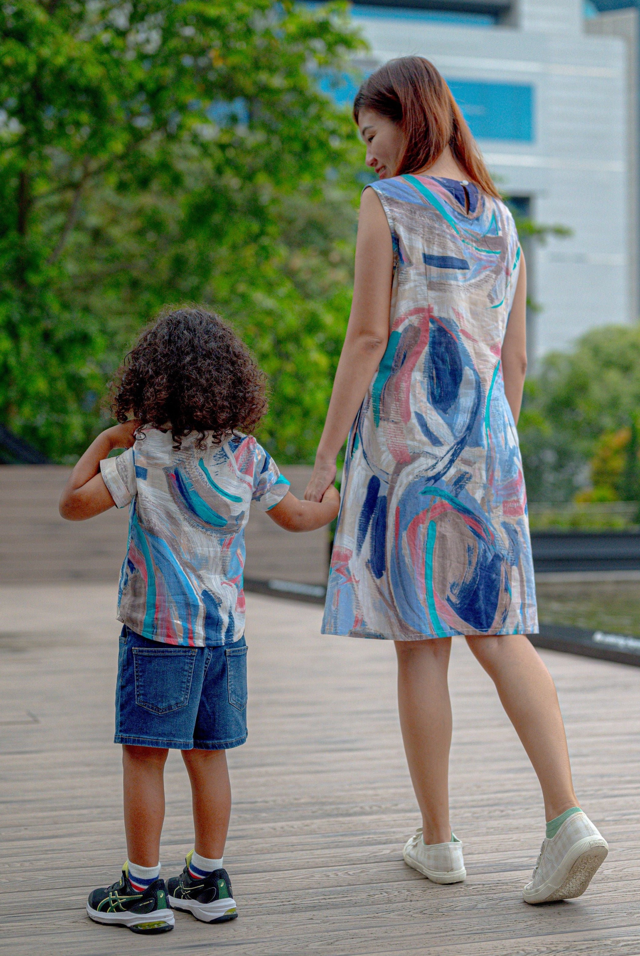 Maldives Kids Unisex Cotton Shirt with Mandarin Collar Photo - Nimbu Kids